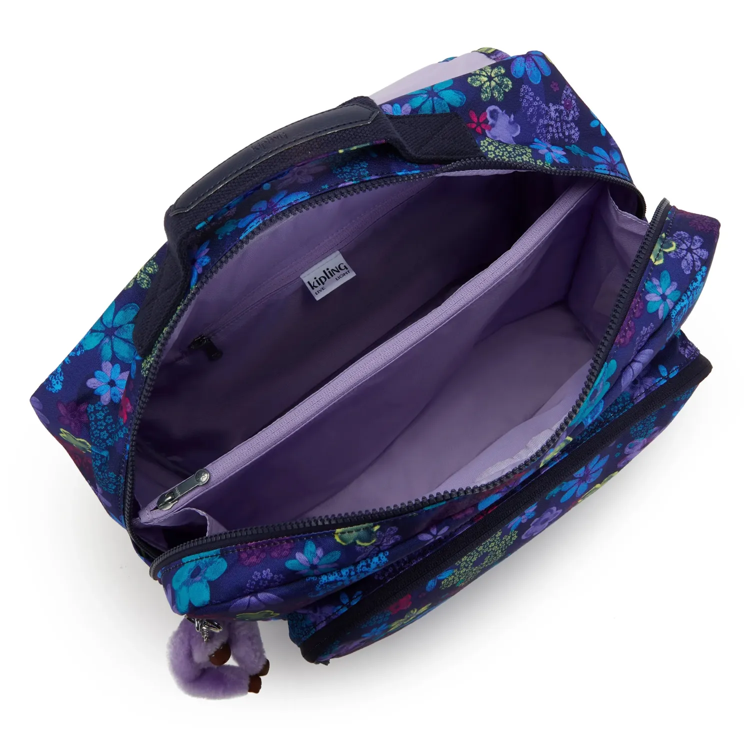 Kipling Codie L schooltas Dark Flower Stamp groot A4