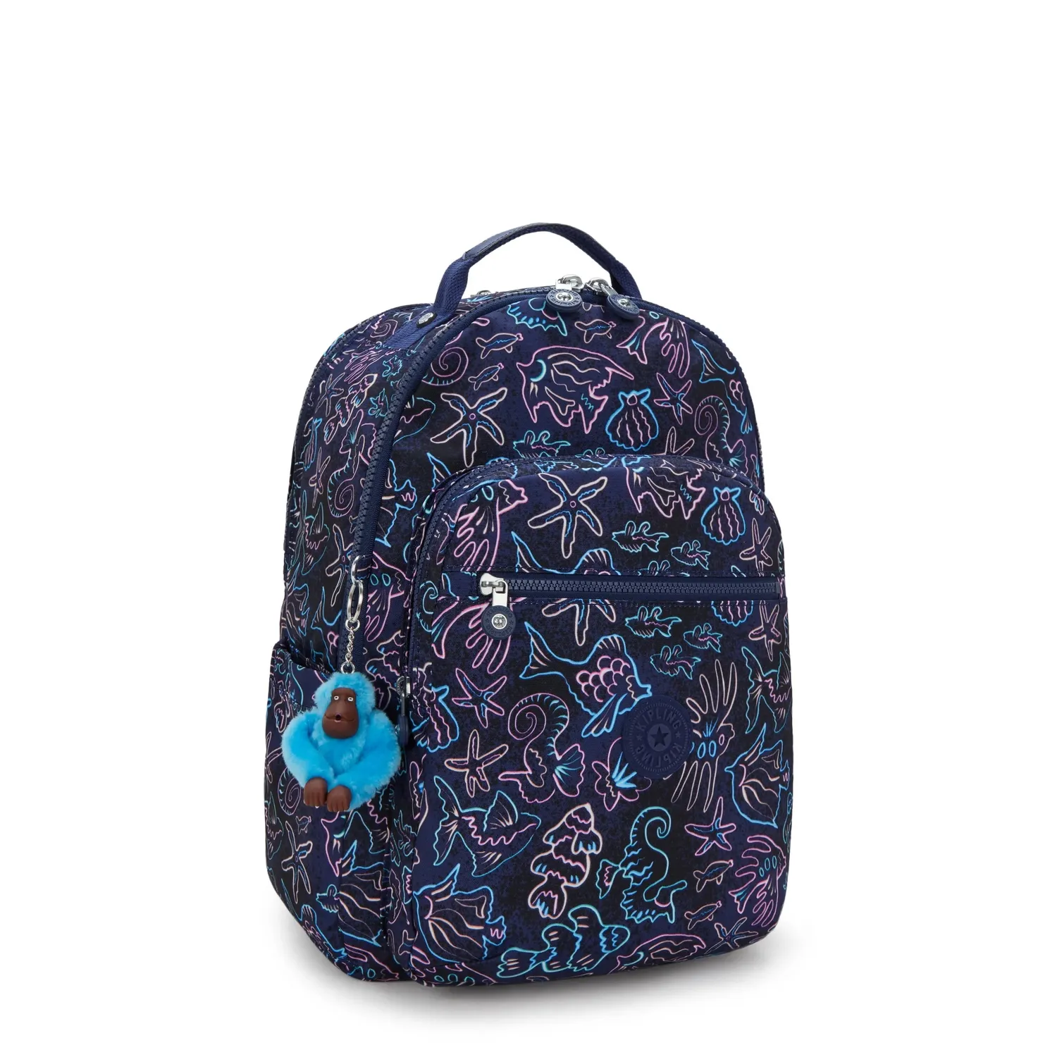 Kipling Seoul College Extra rugzak Groot Disco Fish 15 inch