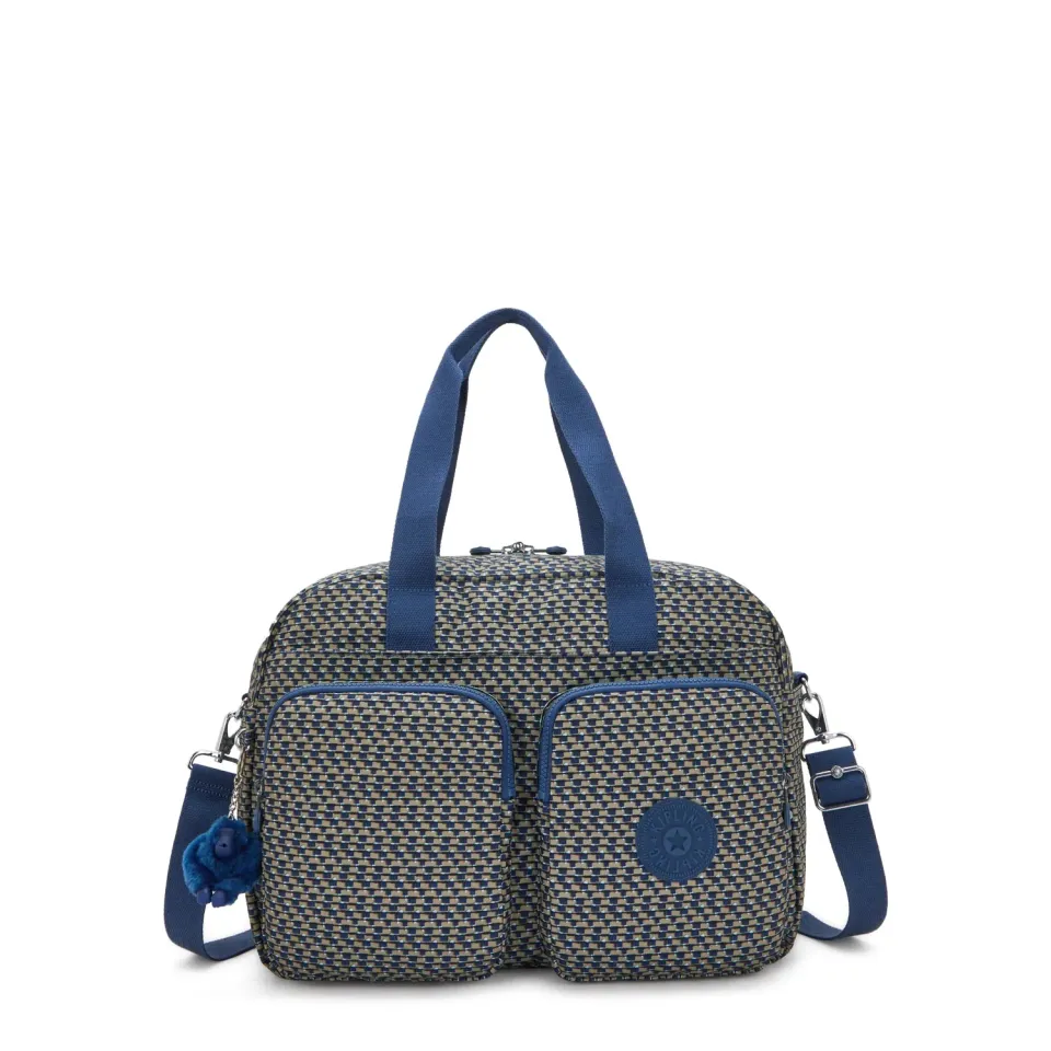 Kipling Defea XL weekendtas Medium Blue on Wire met laptopvak
