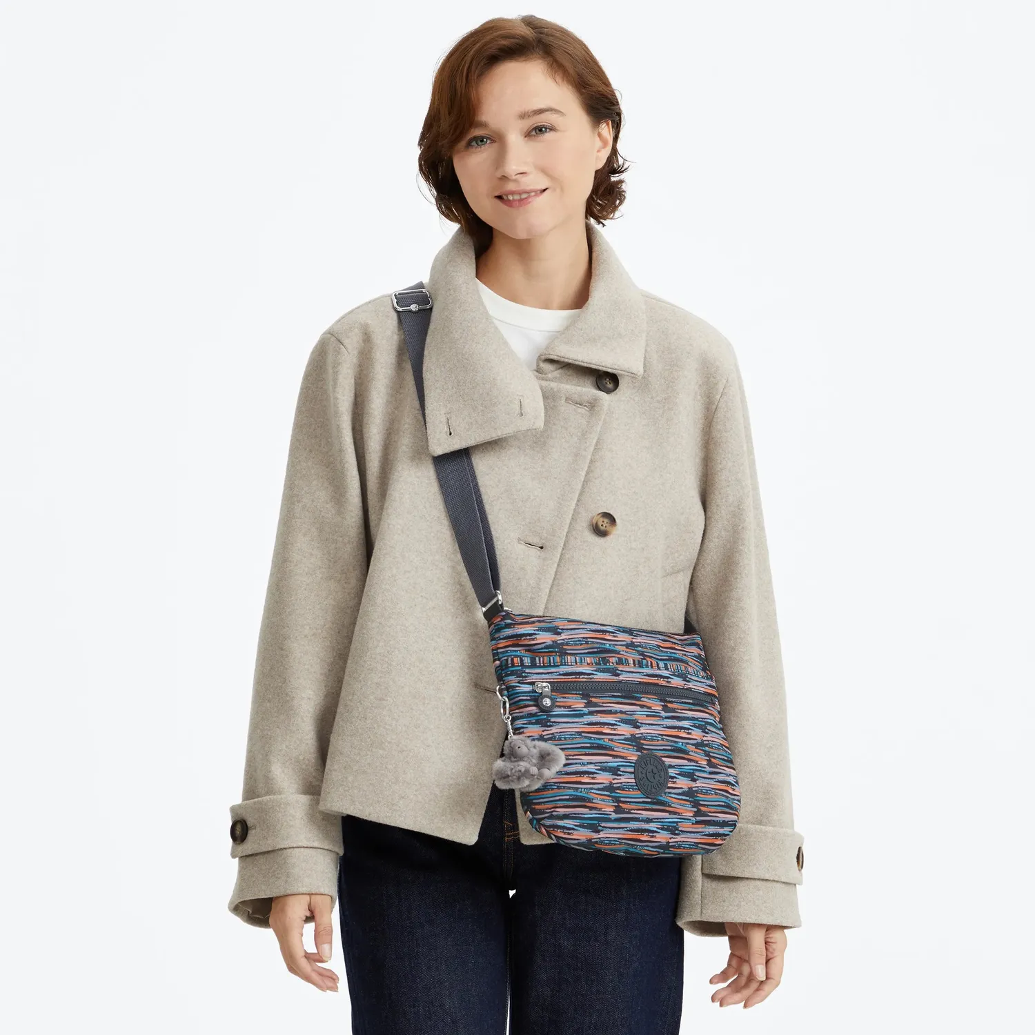 Kipling Arto schoudertas Medium Mineral Stripes lichtgewicht