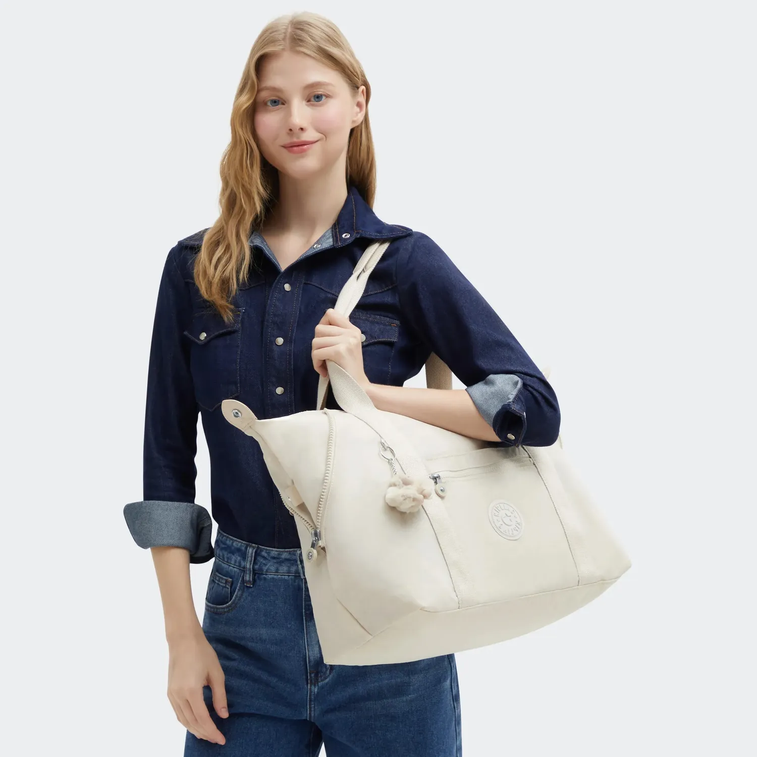 Kipling Art M schoudertas Hideaway Beige Groot neutraal