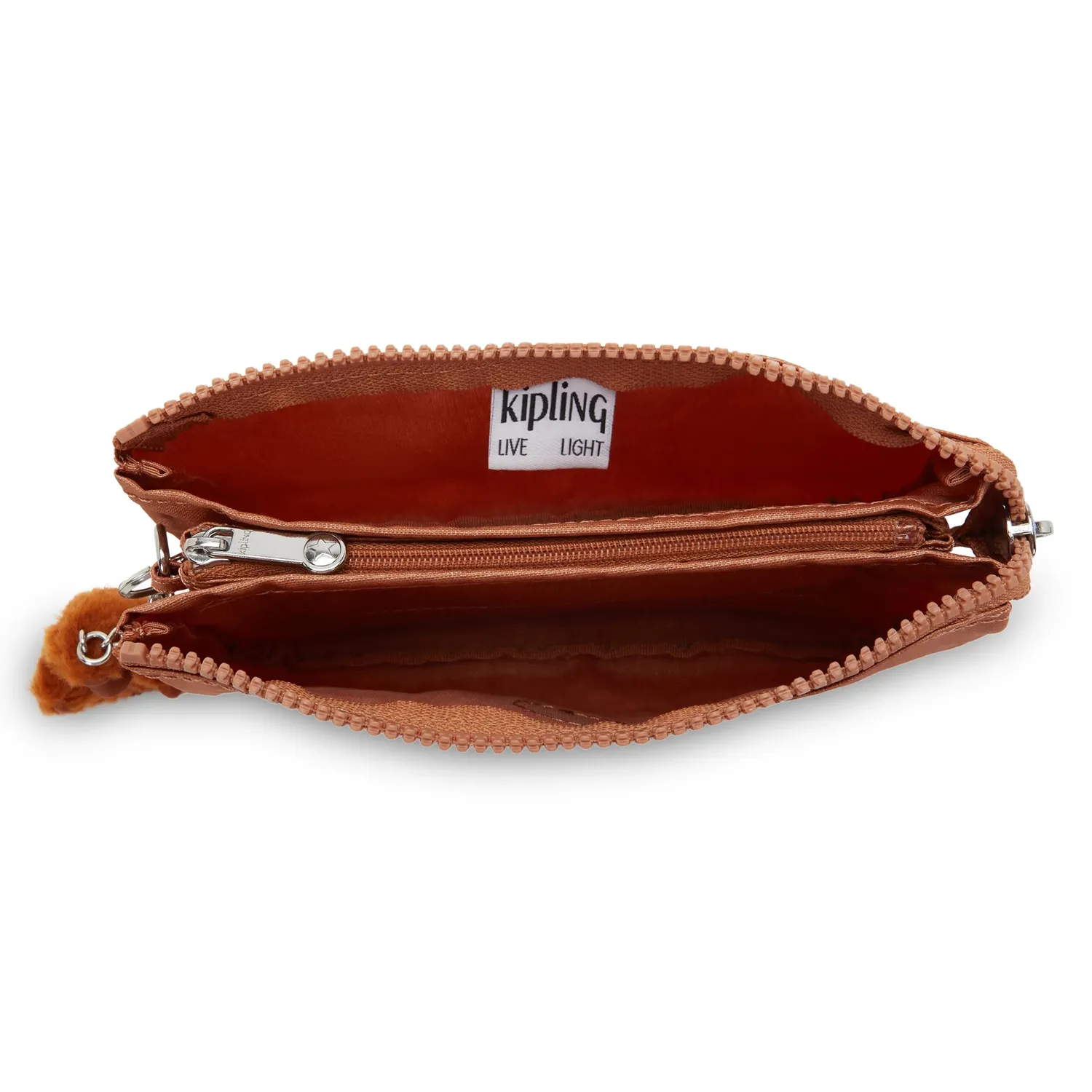 Kipling Creativity L beursje Groot Copper Glimmer koper