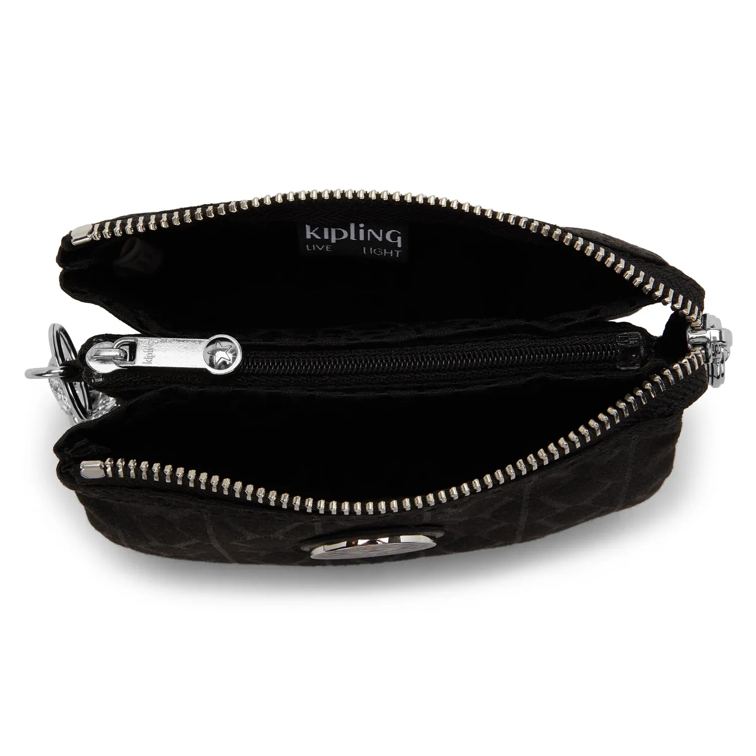 Kipling Creativity S pasjeshouder Noir Sign Jq zwart jacquard
