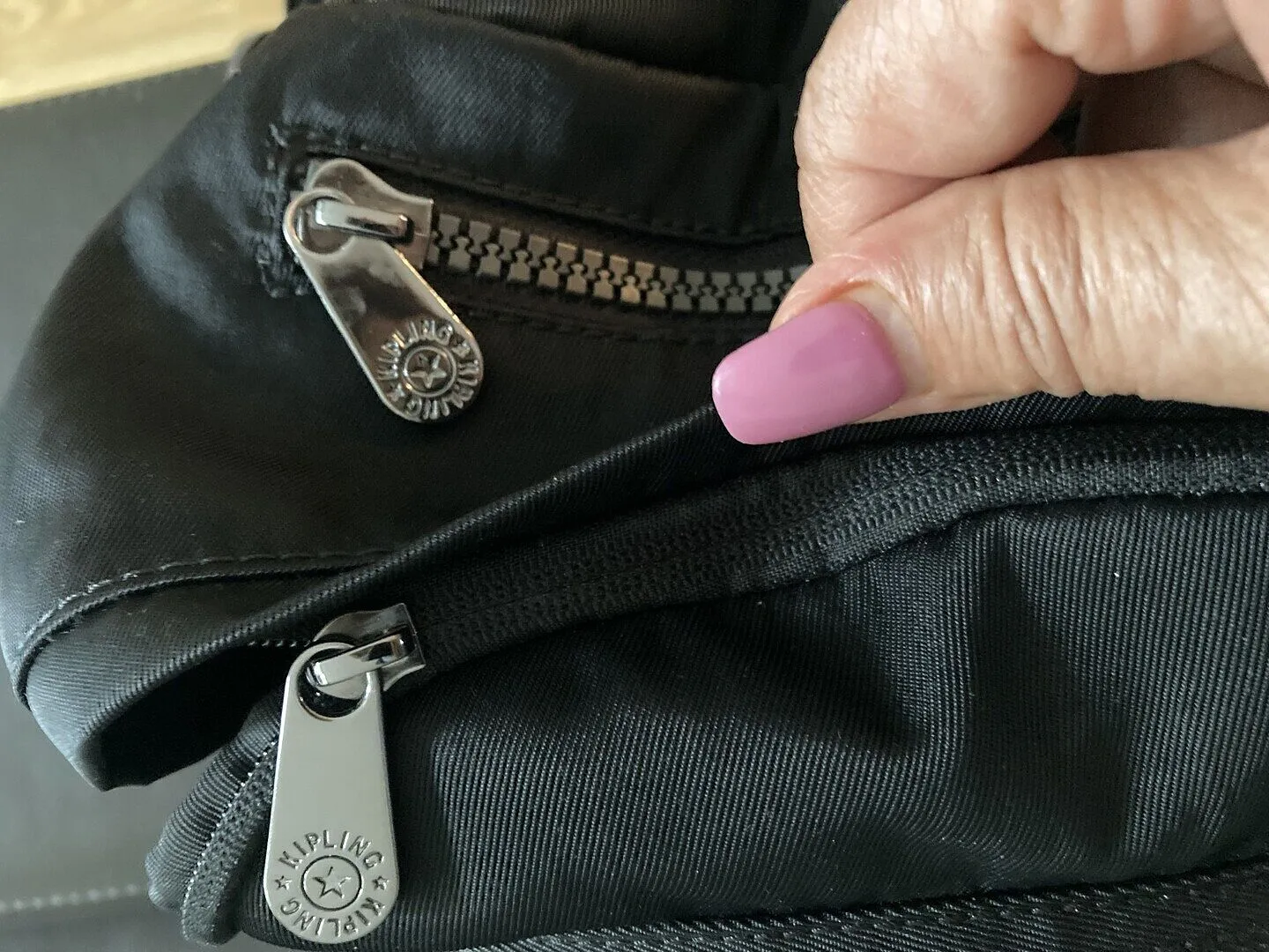 Kipling Delia Mini rugzak Navy Sign Jacquard klein vakken