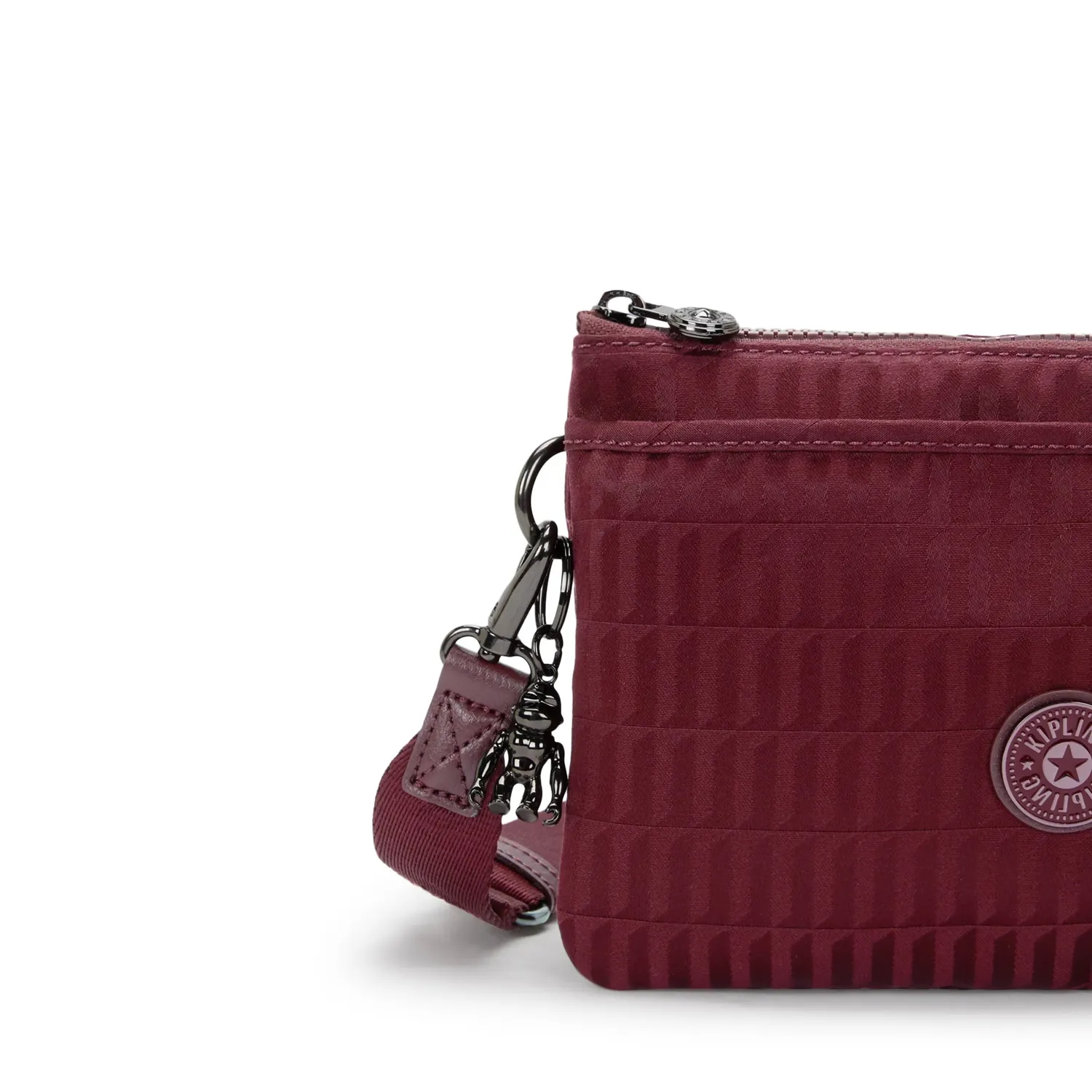 Kipling Riri crossbodytas Klein Maroon Tile Jacquard print