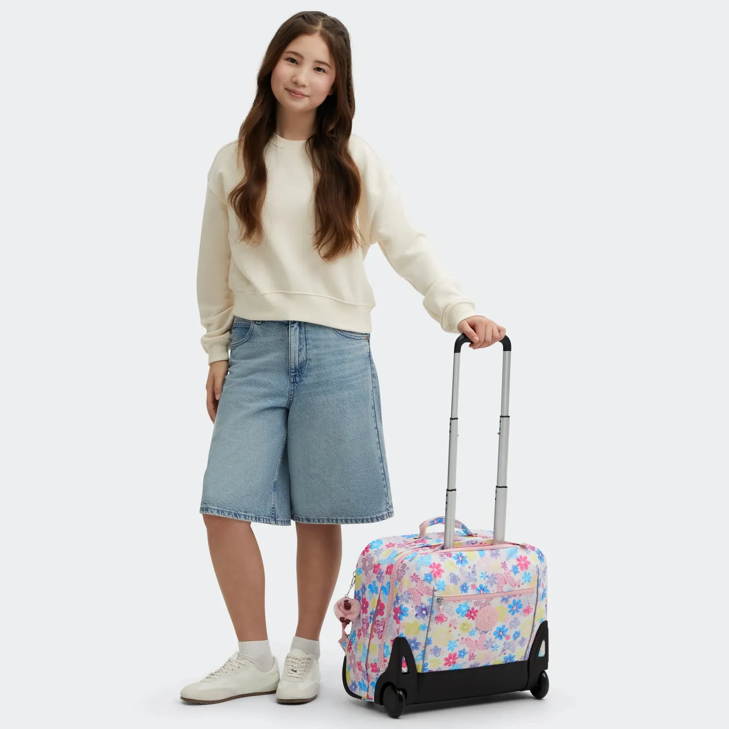 Kipling Giorno rugzak met wieltjes Flower Stamp groot