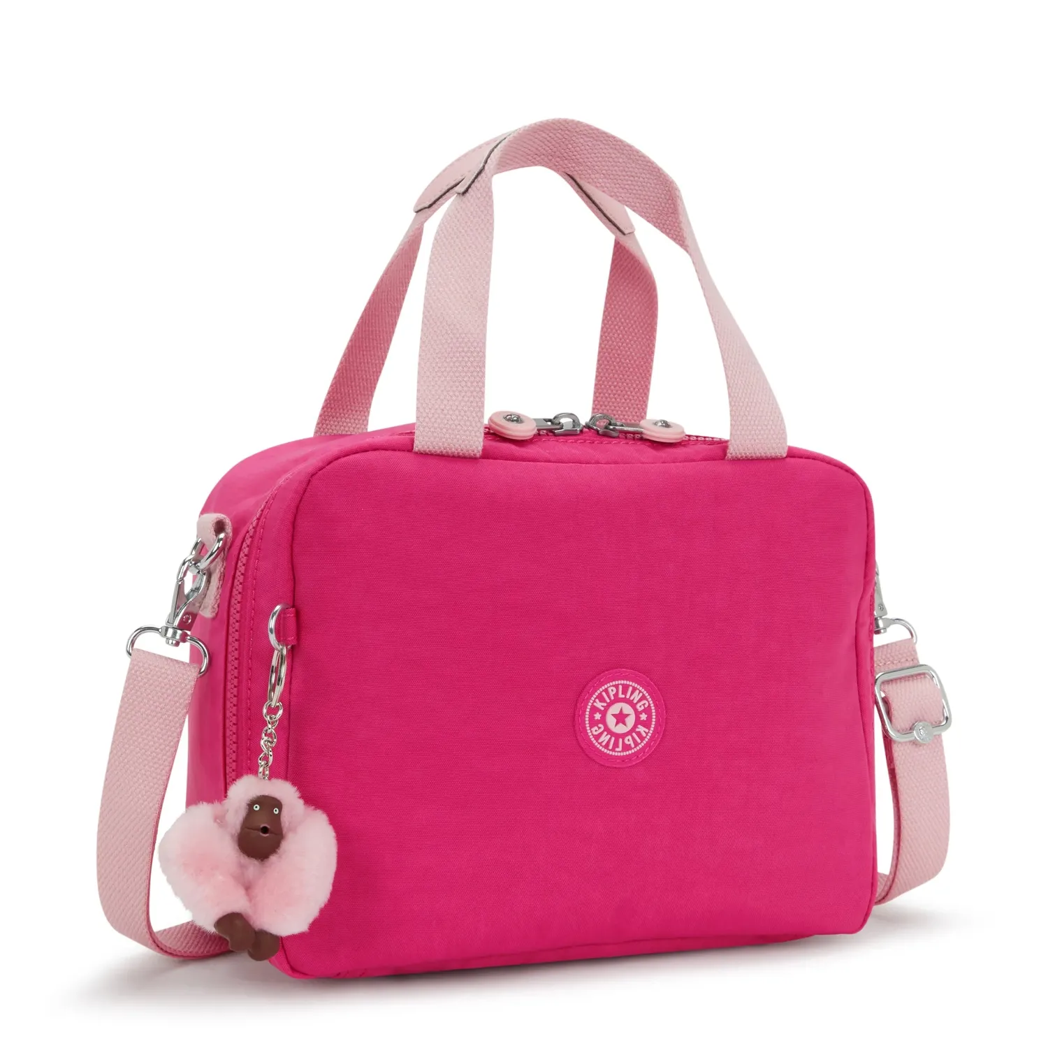Kipling Miyo lunchtas Groot Intense Rose geïsoleerd