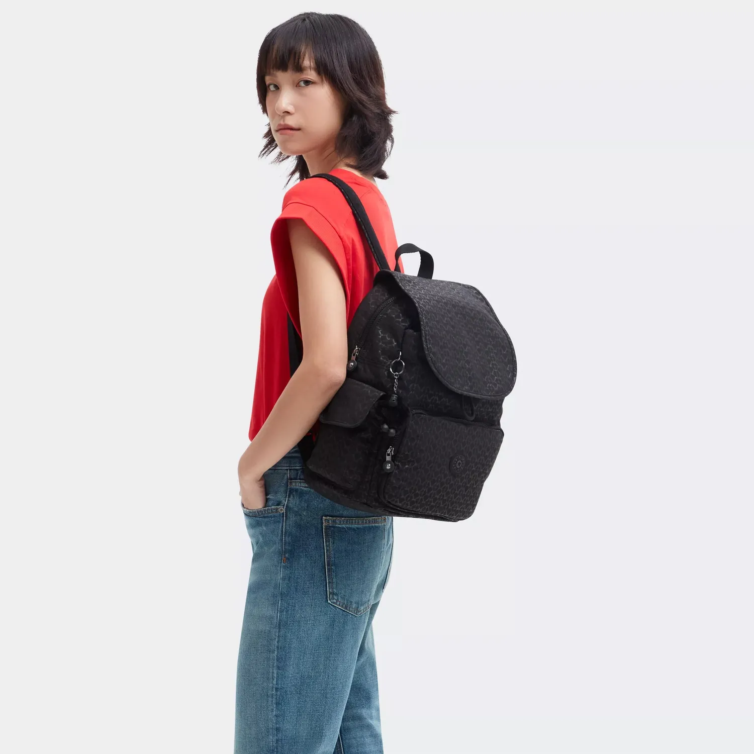 Kipling City Pack Rugzak Medium Signature Emb met flap