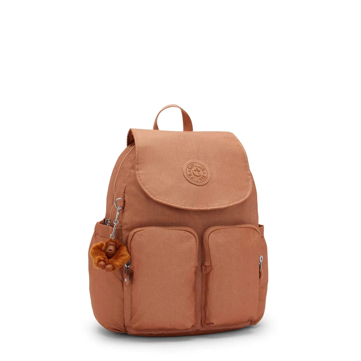 Kipling City Pocket S rugzak Copper Glimmer klein klep
