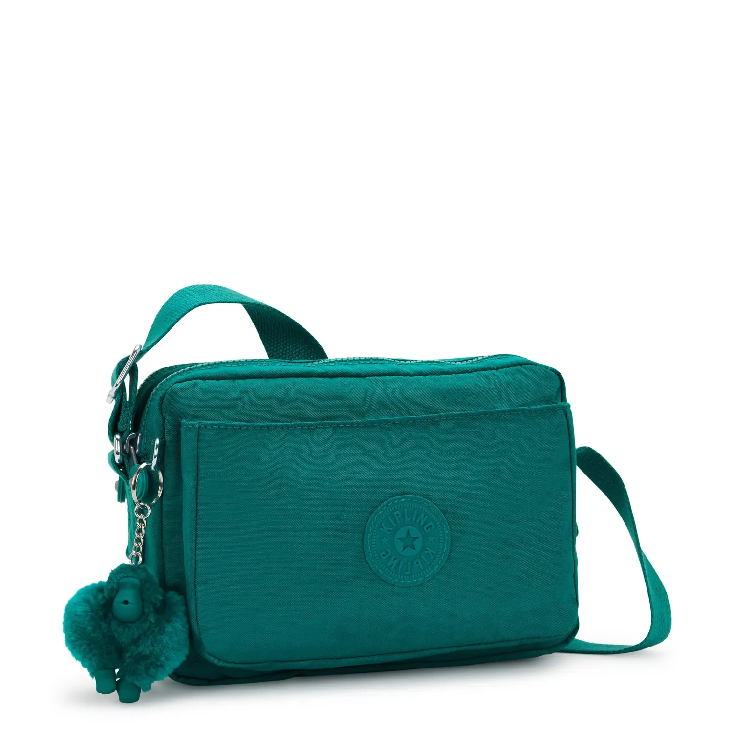 Kipling Abanu M crossbody tas Outspoken Green Medium dubbel vak