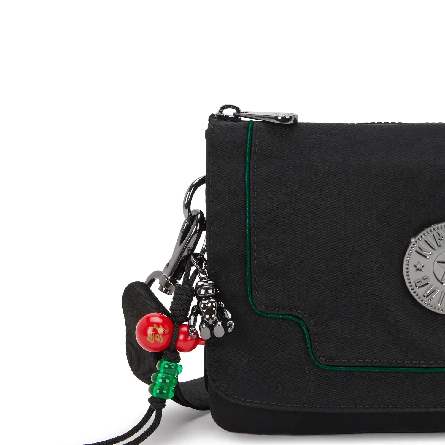 Kipling Riri Flap crossbodytas New Lunar Black Klein satijn
