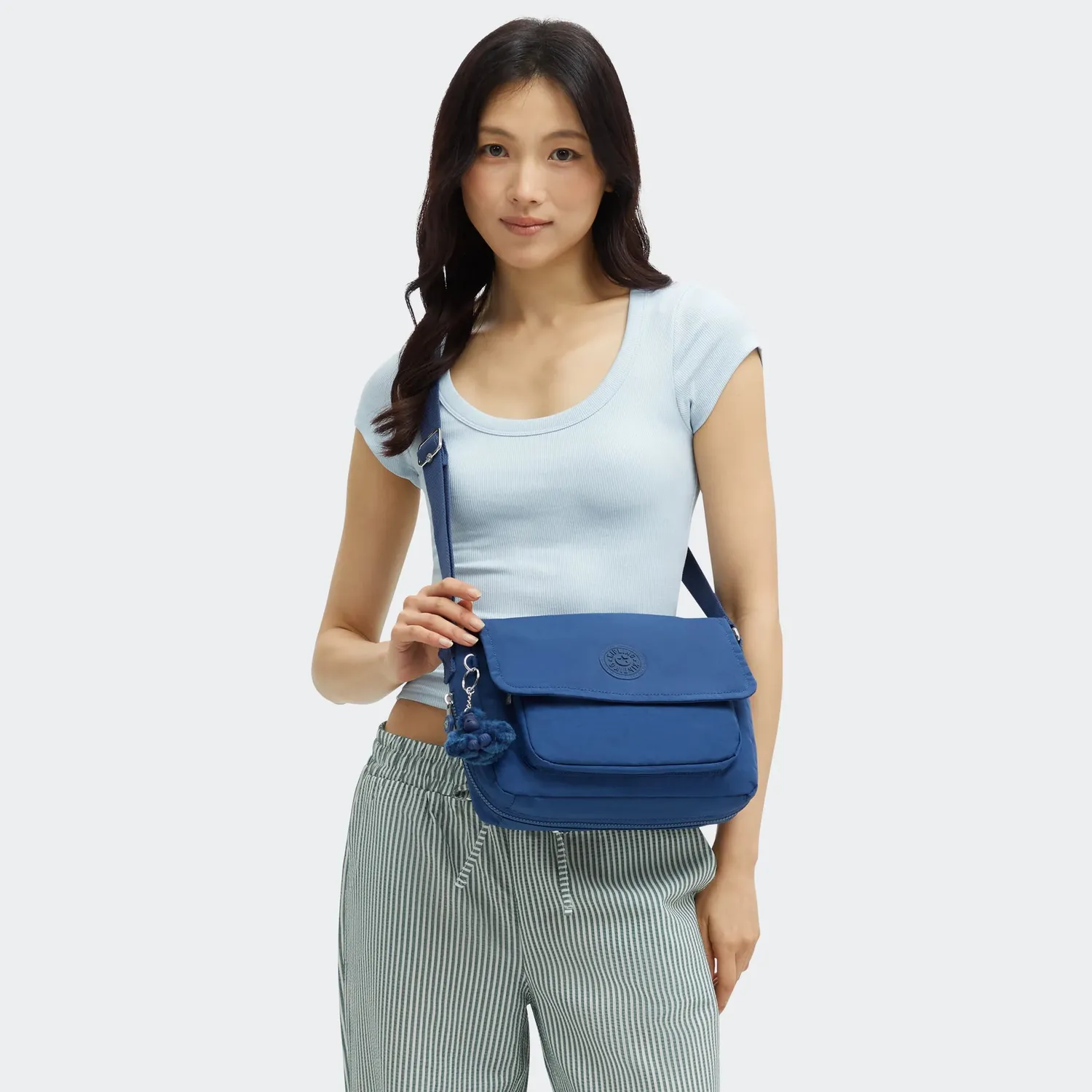 Kipling Dalma crossbody Medium Casual Blue handsfree vakken
