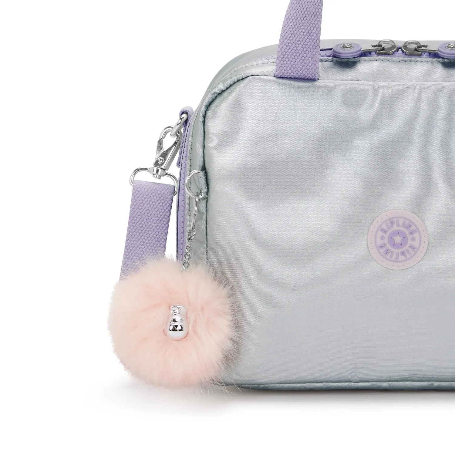 Kipling Miyo lunchtas Groot Silver Glow Metallic glans