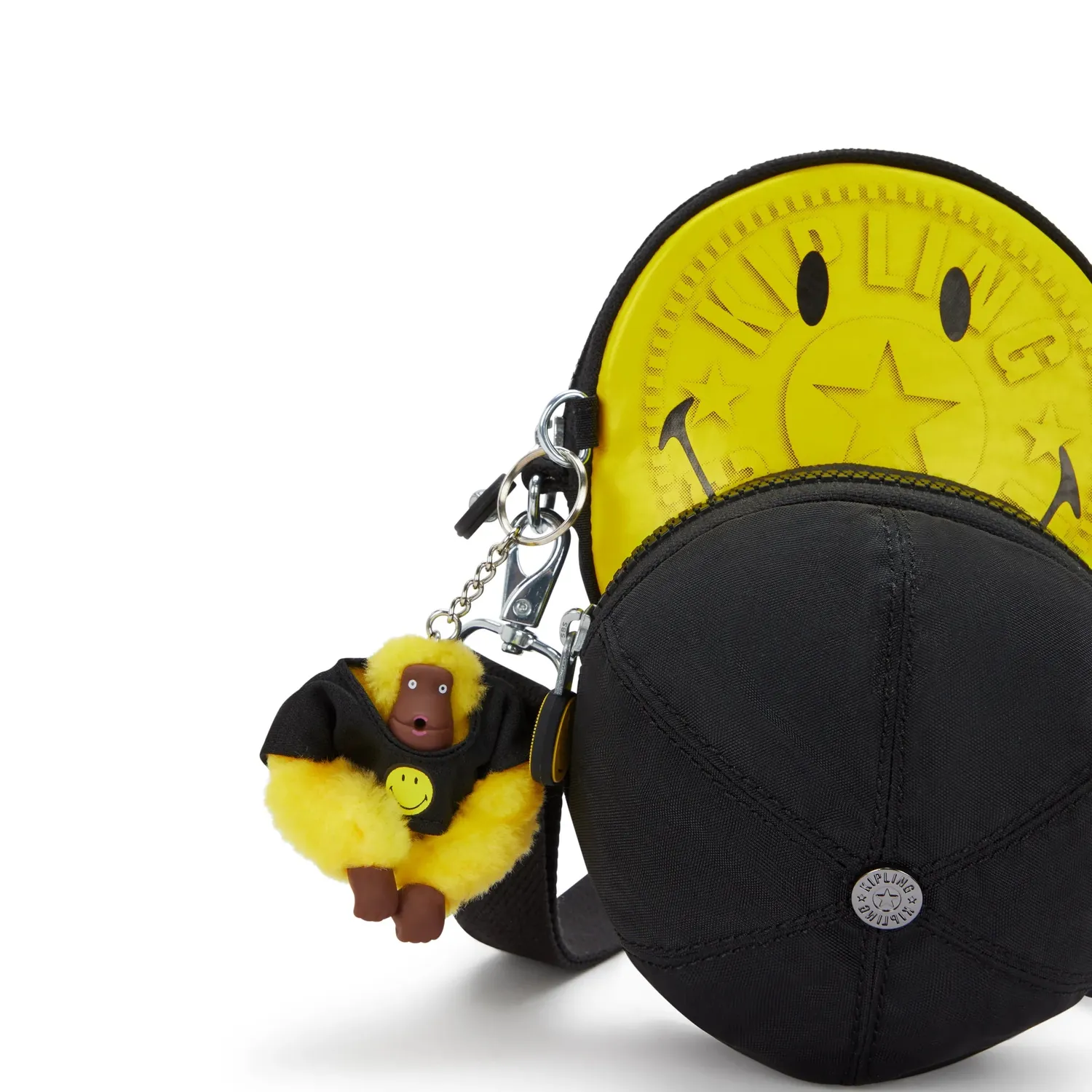 Kipling Cap Bag crossbodytas Yellow Fun Black Klein Smiley