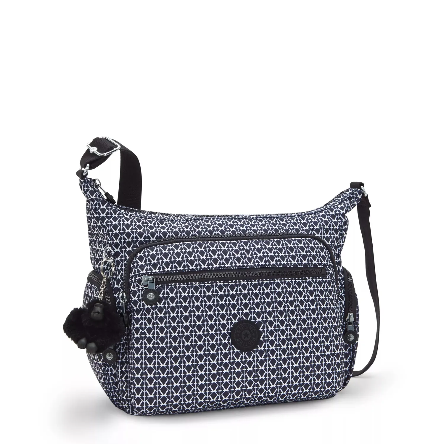 Kipling Gabbie crossbody tas Signature Print medium met vakken