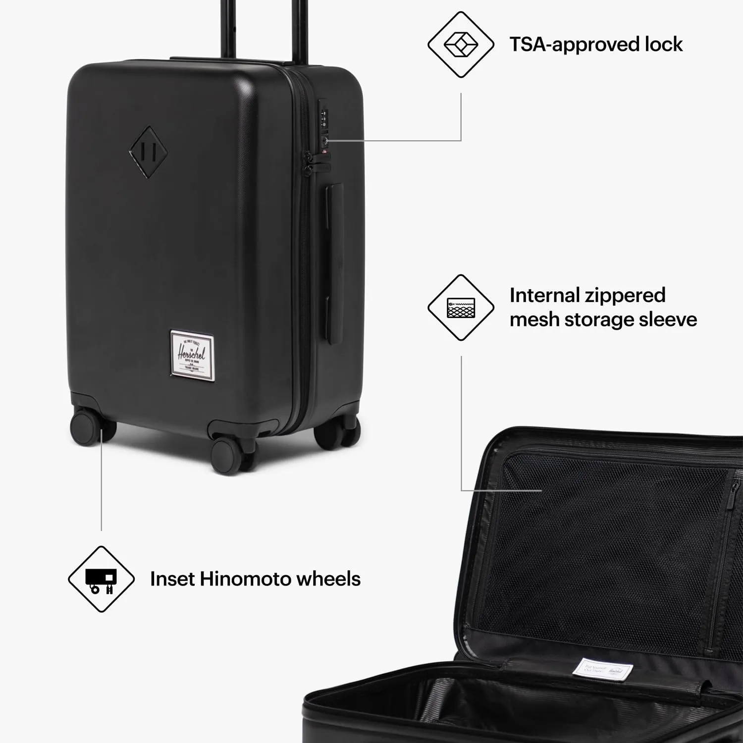 Herschel Heritage Koffer 27 inch Groen hardshell