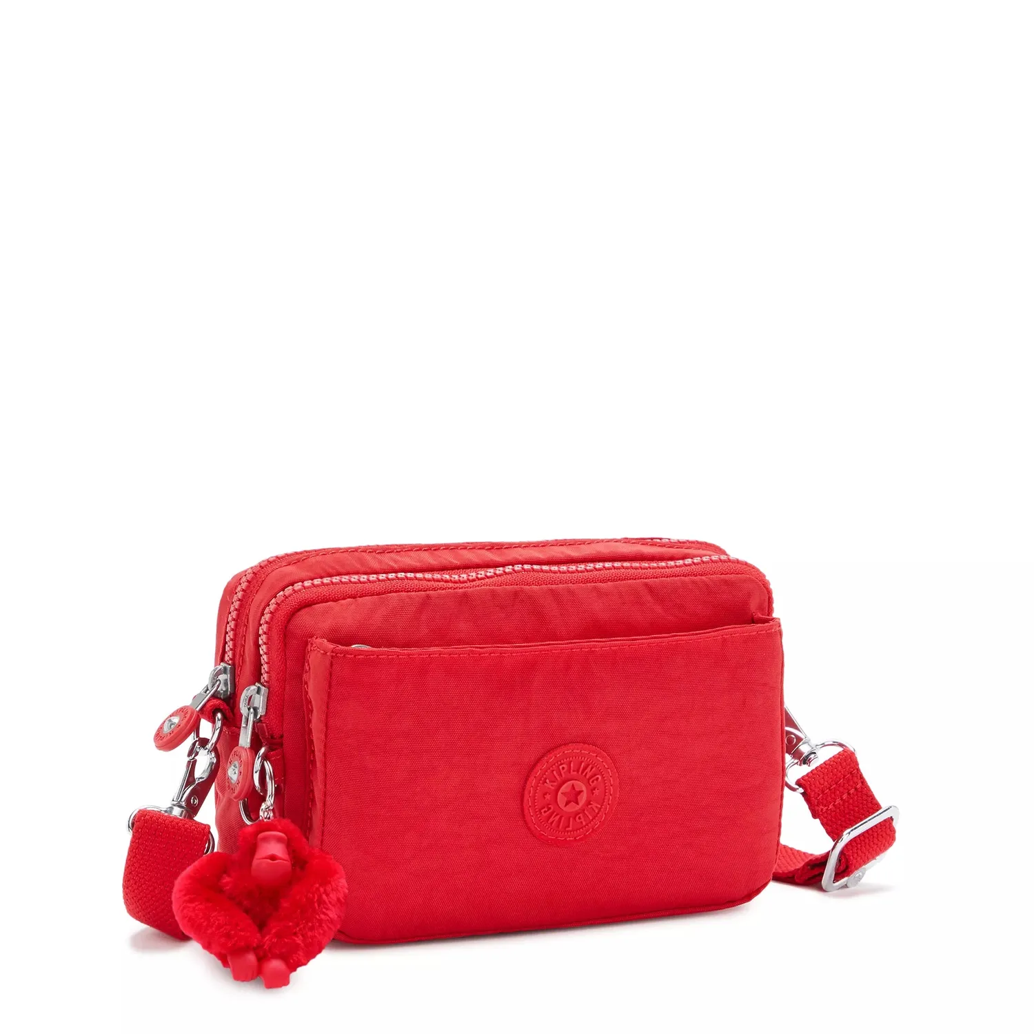 Kipling Abanu Multi schoudertas Klein Red Rouge dubbele rits
