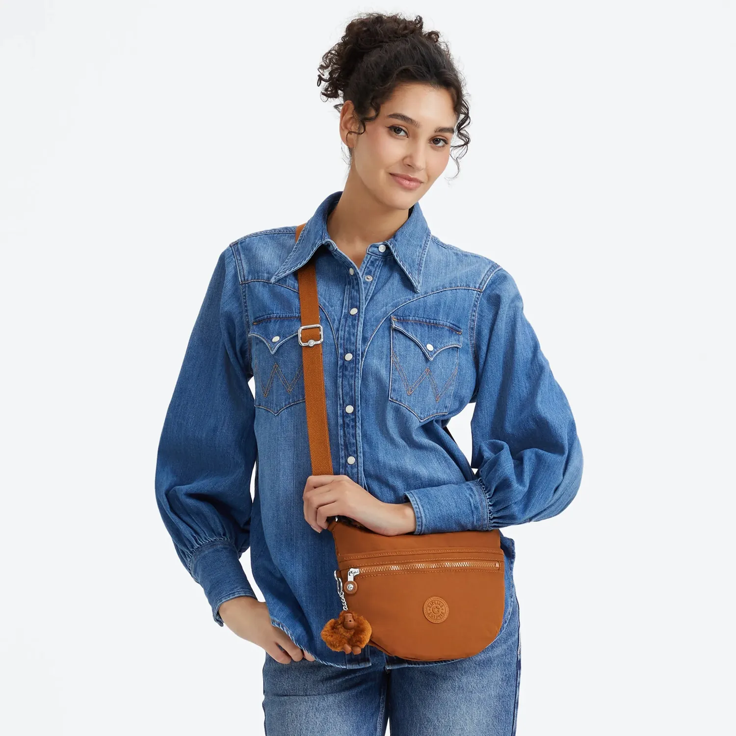 Kipling Arto S crossbody tas Stylish Mokka klein lichtgewicht
