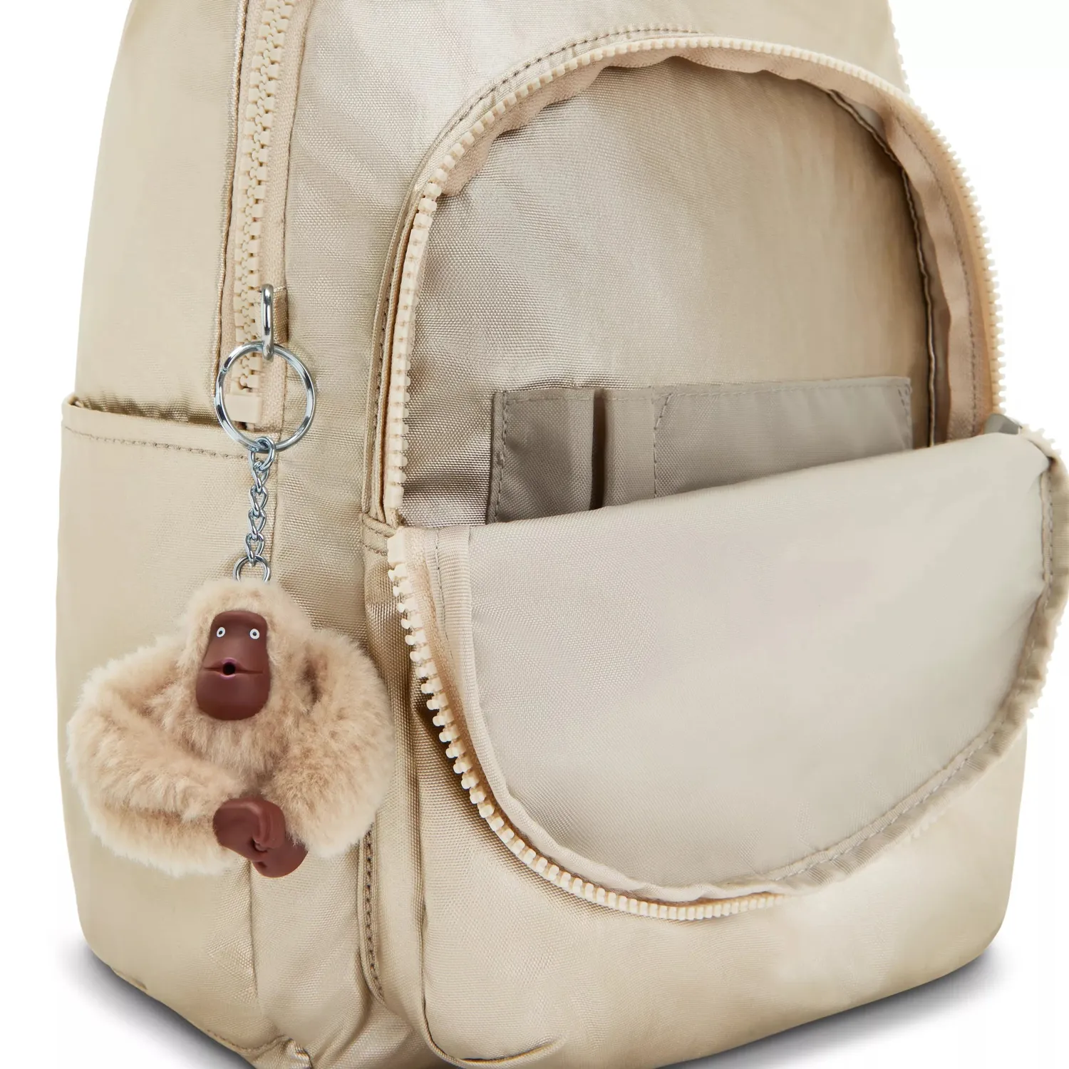 Kipling Seoul S kleine rugzak Starry Gold Metallic met 11 inch vak