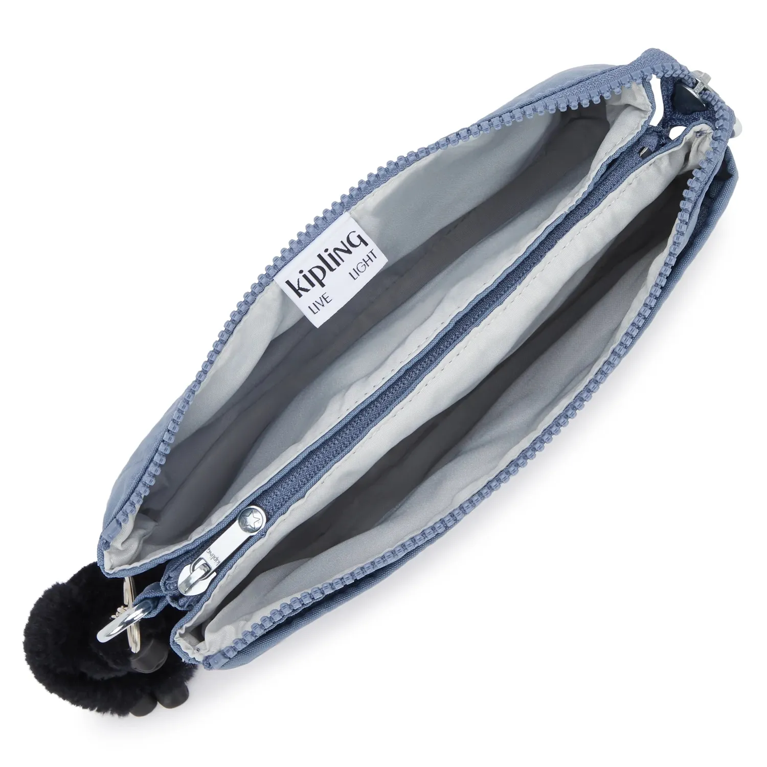 Kipling Riri crossbody klein Blue Stone met ritsvakken