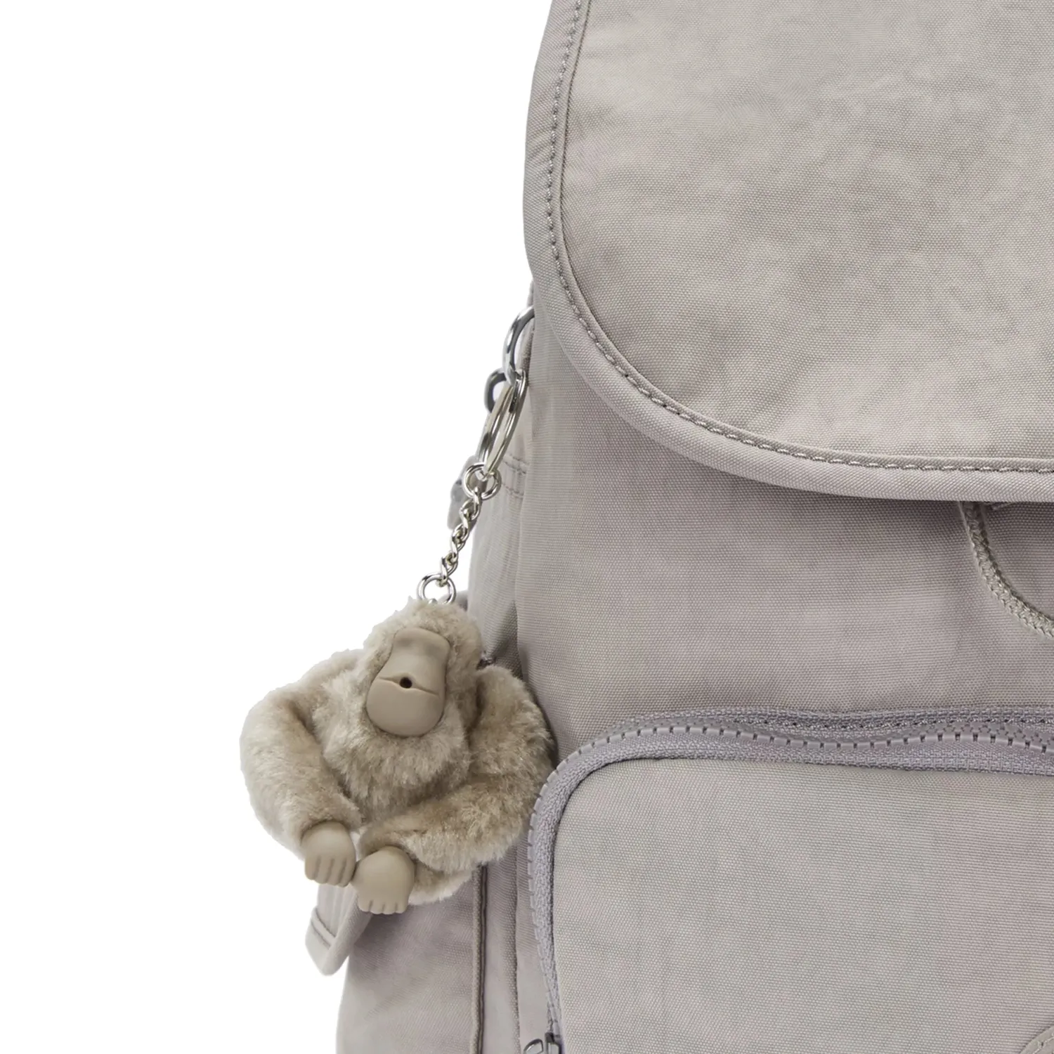 Kipling City Pack Rugzak Medium Grey Gris met zijvakken