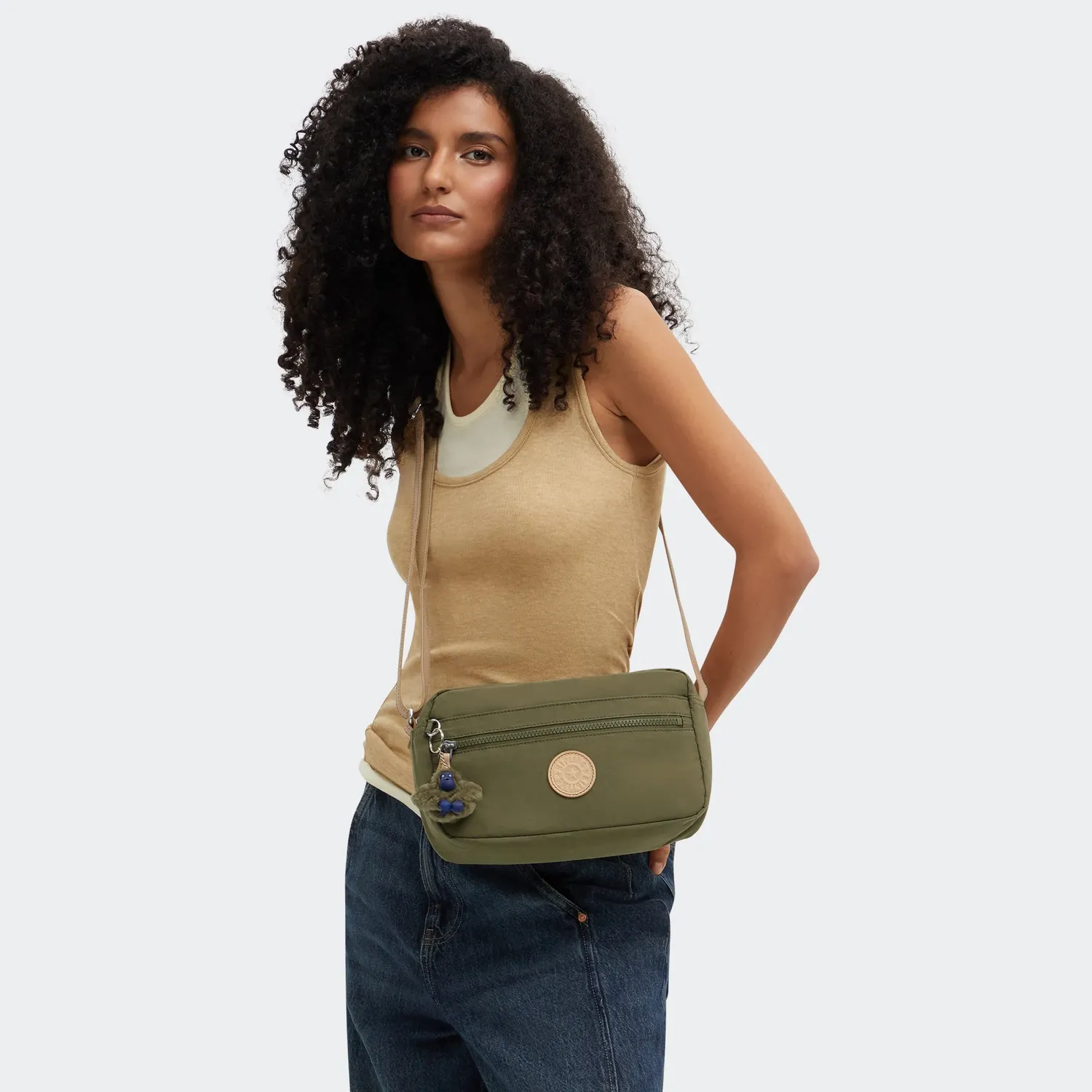 Kipling Ozita crossbodytas Cotton Khaki klein licht