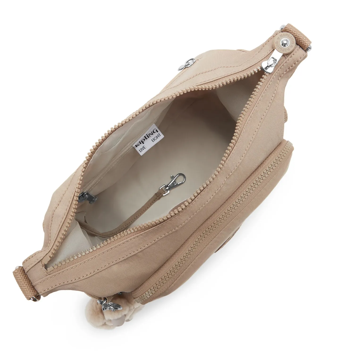 Kipling Gabb S crossbodytas Medium Tan Beige met vakken