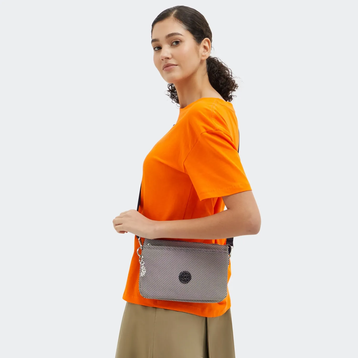 Kipling Riri crossbody klein Diagonal Jacquard hartjes
