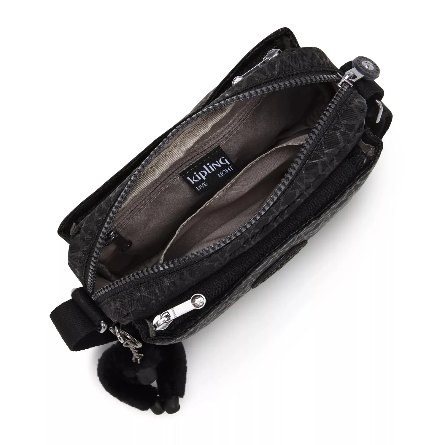 Kipling Abanu crossbody tas klein Signature Emb bedrukt