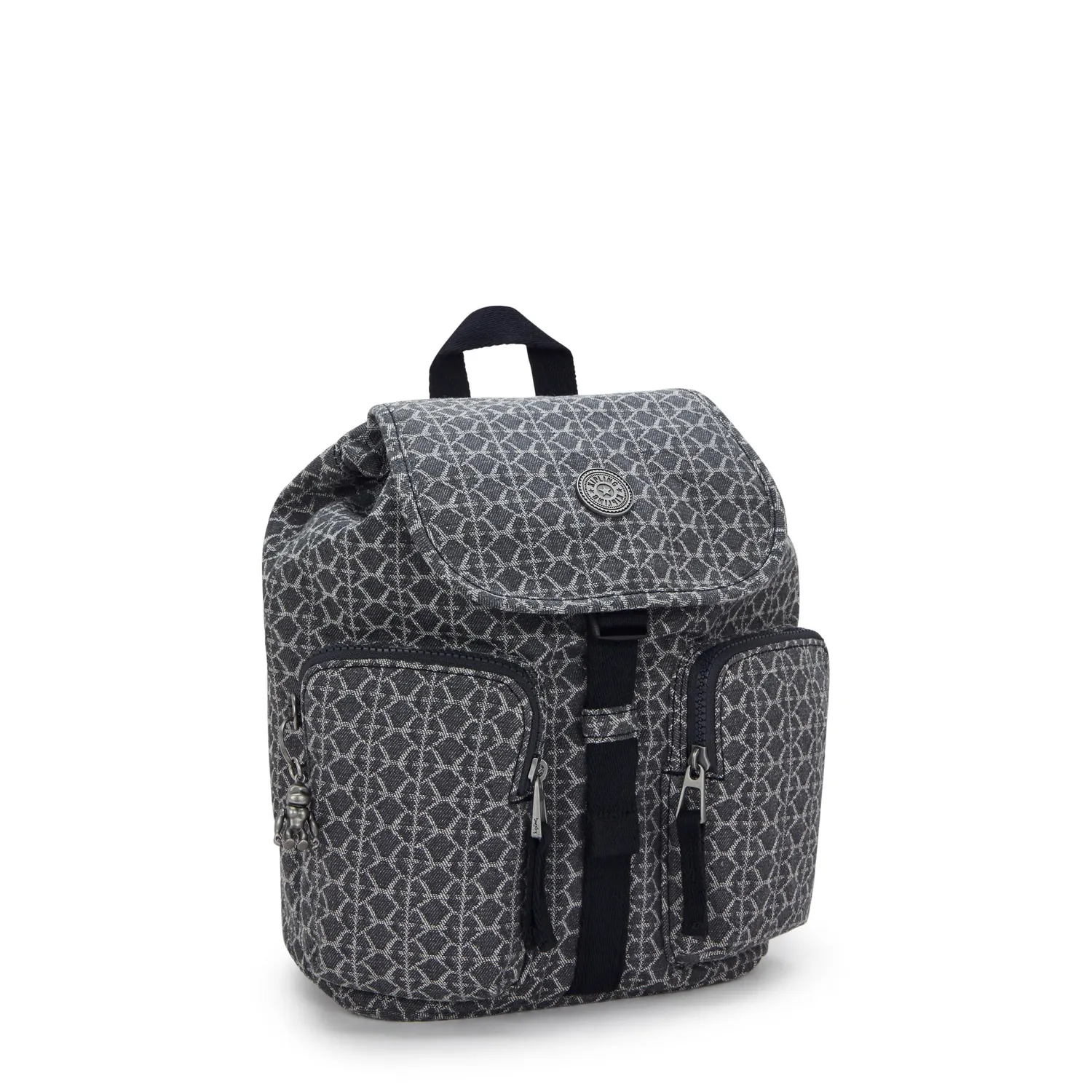 Kipling Anto S rugzak Grey Denim Jacquard klein
