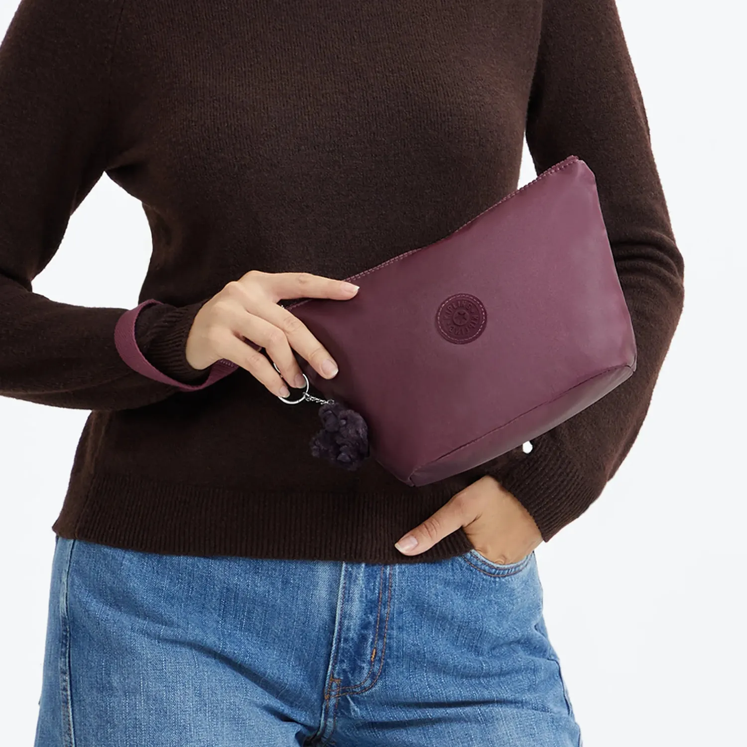 Kipling Naomi Pouch M etui Grape Wine Metallic medium