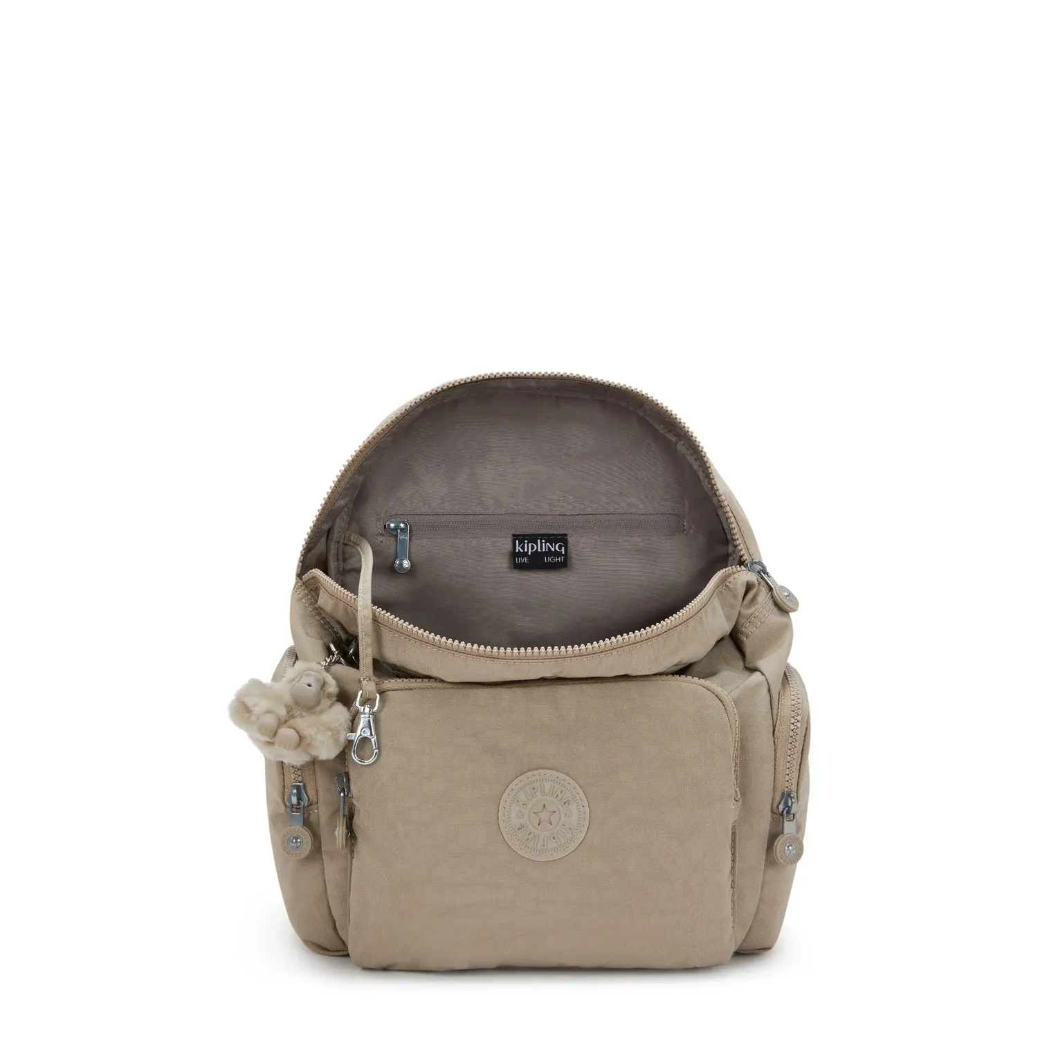 Kipling City Zip S rugzak Klein Soft Taupe lichtgewicht