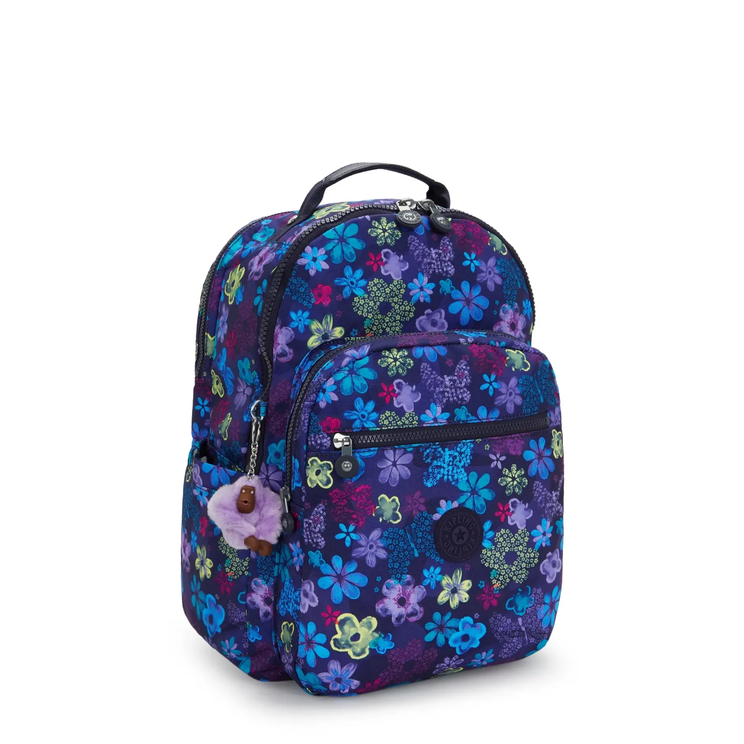 Kipling Seoul College Extra rugzak Dark Flower Stamp 15" 