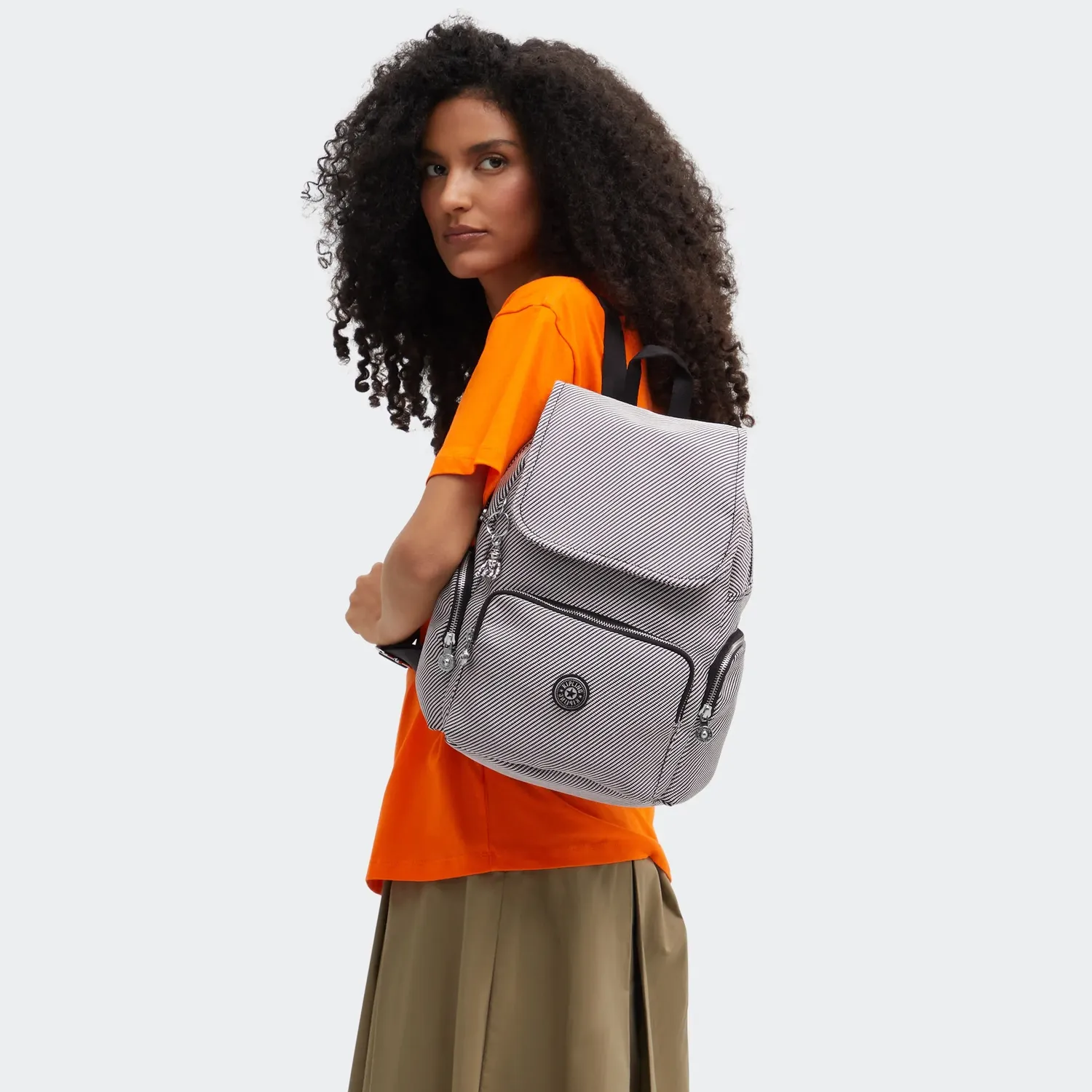 Kipling City Zip S rugzak Klein Diagonal Jacquard veel vakken