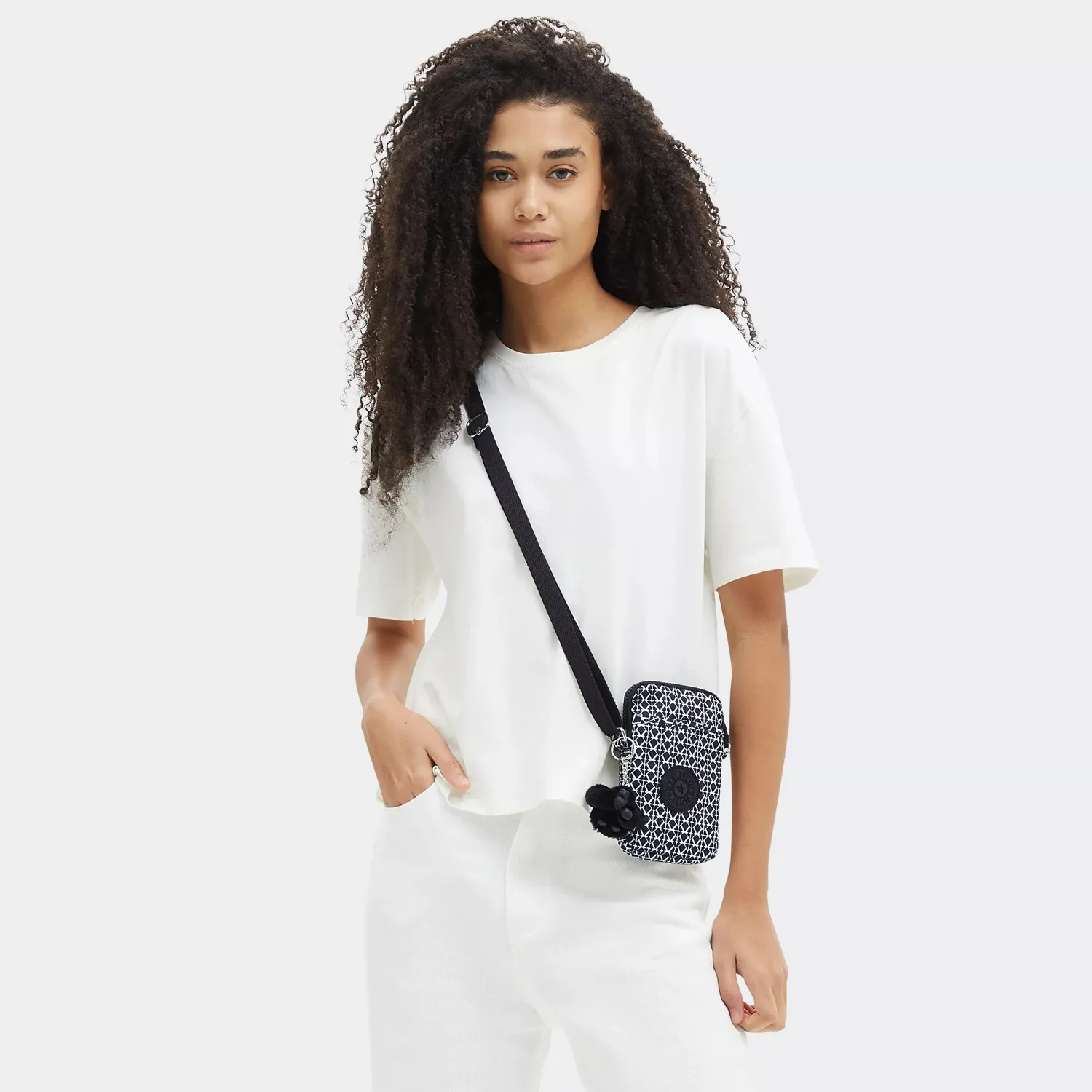 Kipling Tally telefoontas Signature Print Klein bedrukt