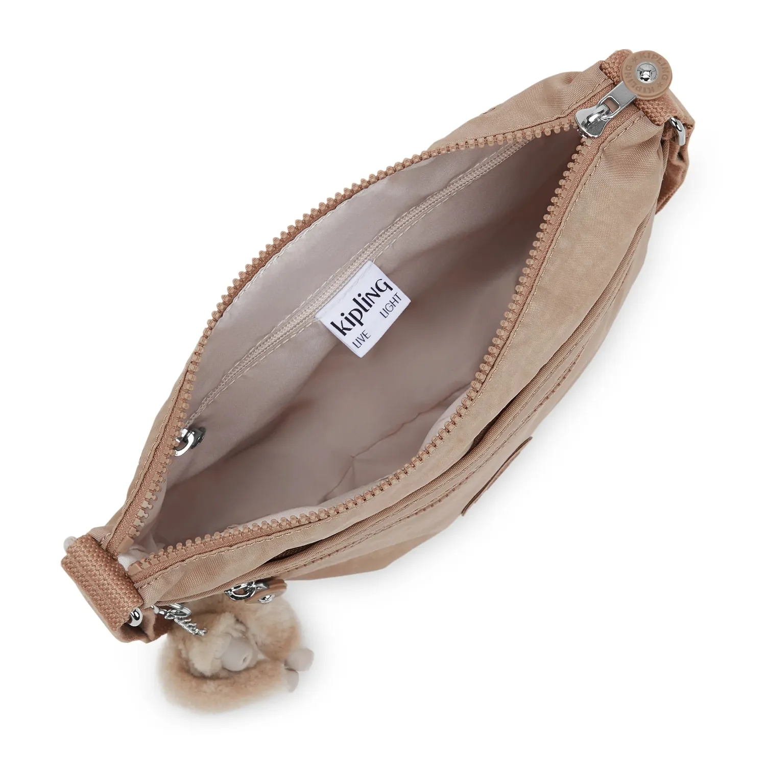 Kipling Arto schoudertas Medium Tan Beige verstelbare riem
