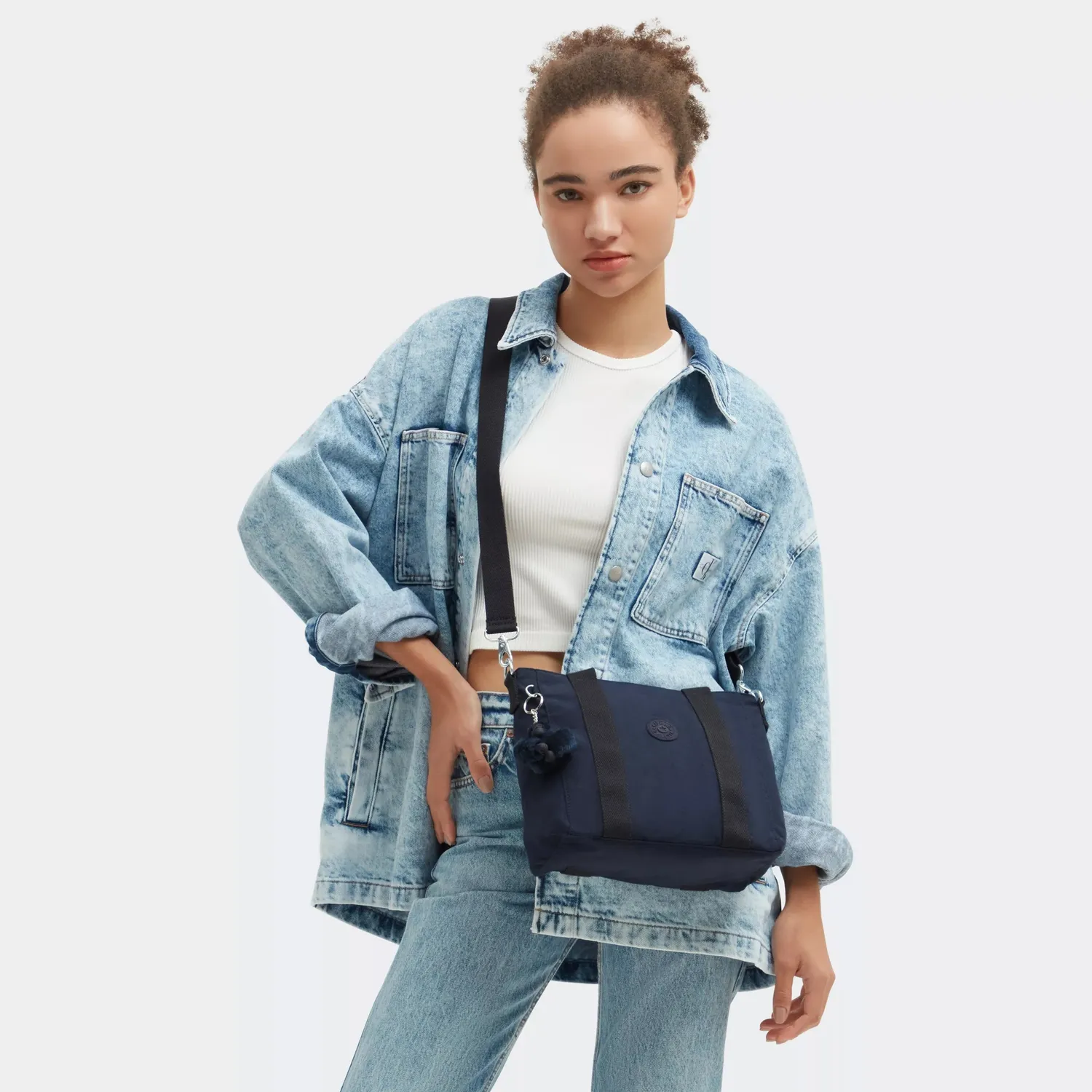 Kipling Asseni Mini draagtas klein Blue Bleu 2 licht