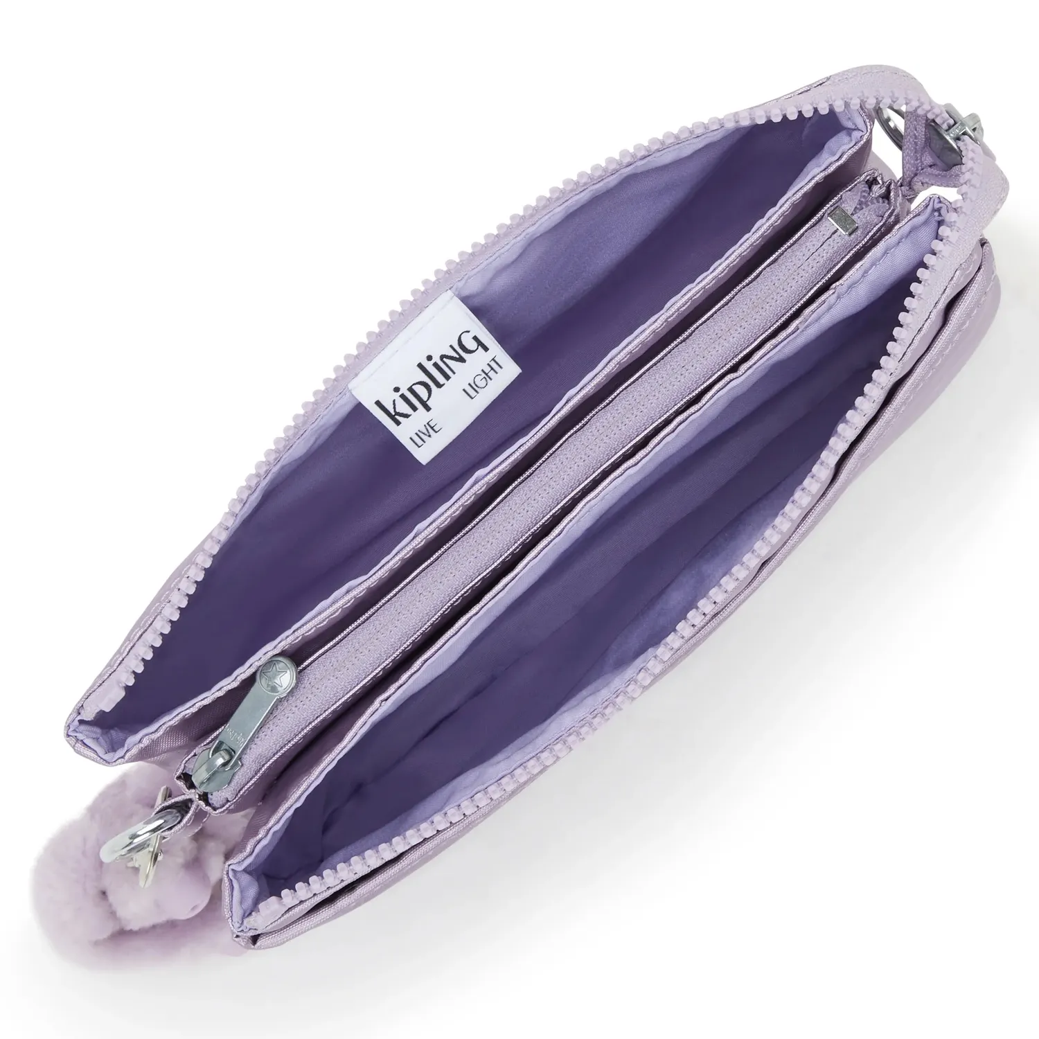 Kipling Riri crossbodytas Klein Lilac Moon Metallic glans
