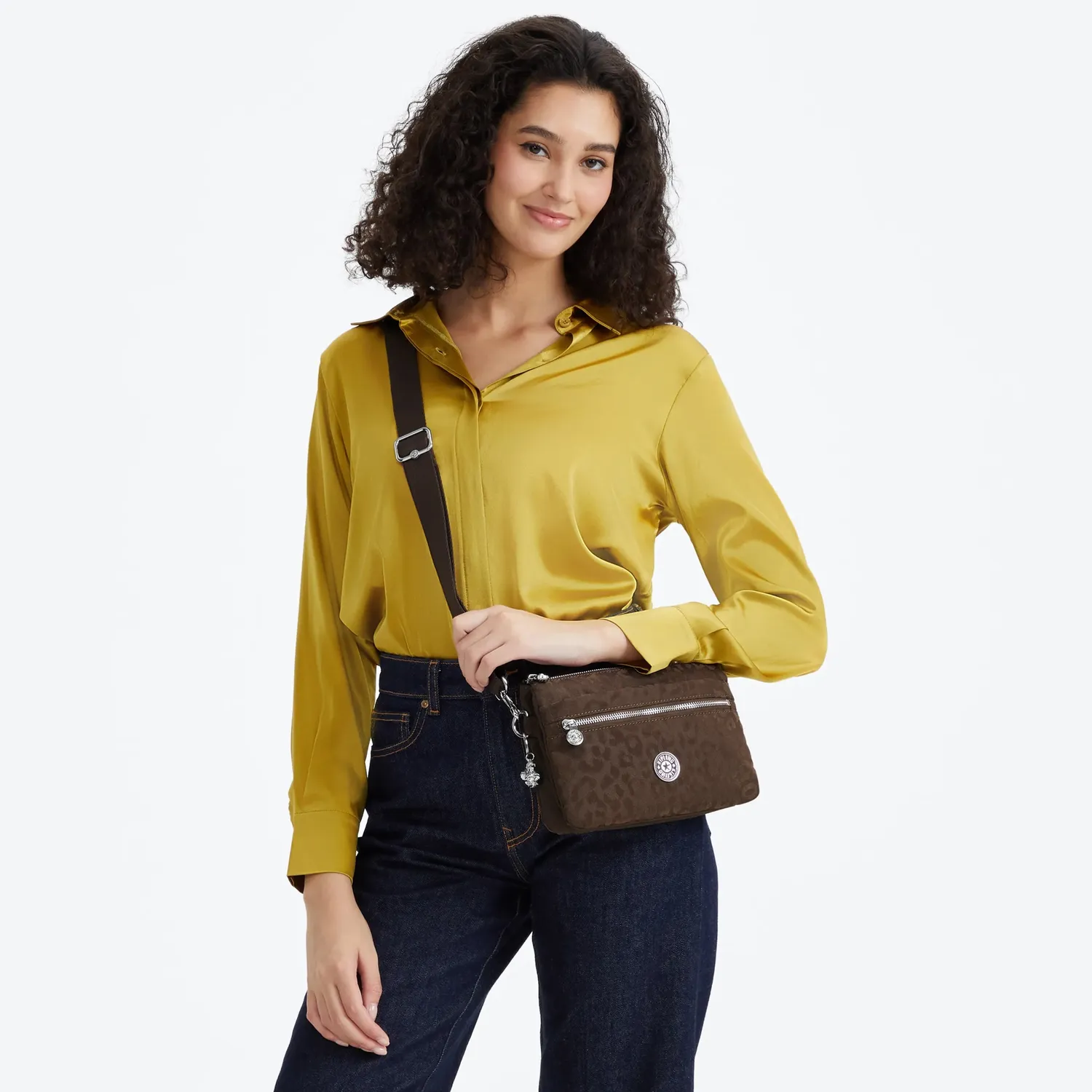 Kipling Riri crossbodytas Soft Leopard klein