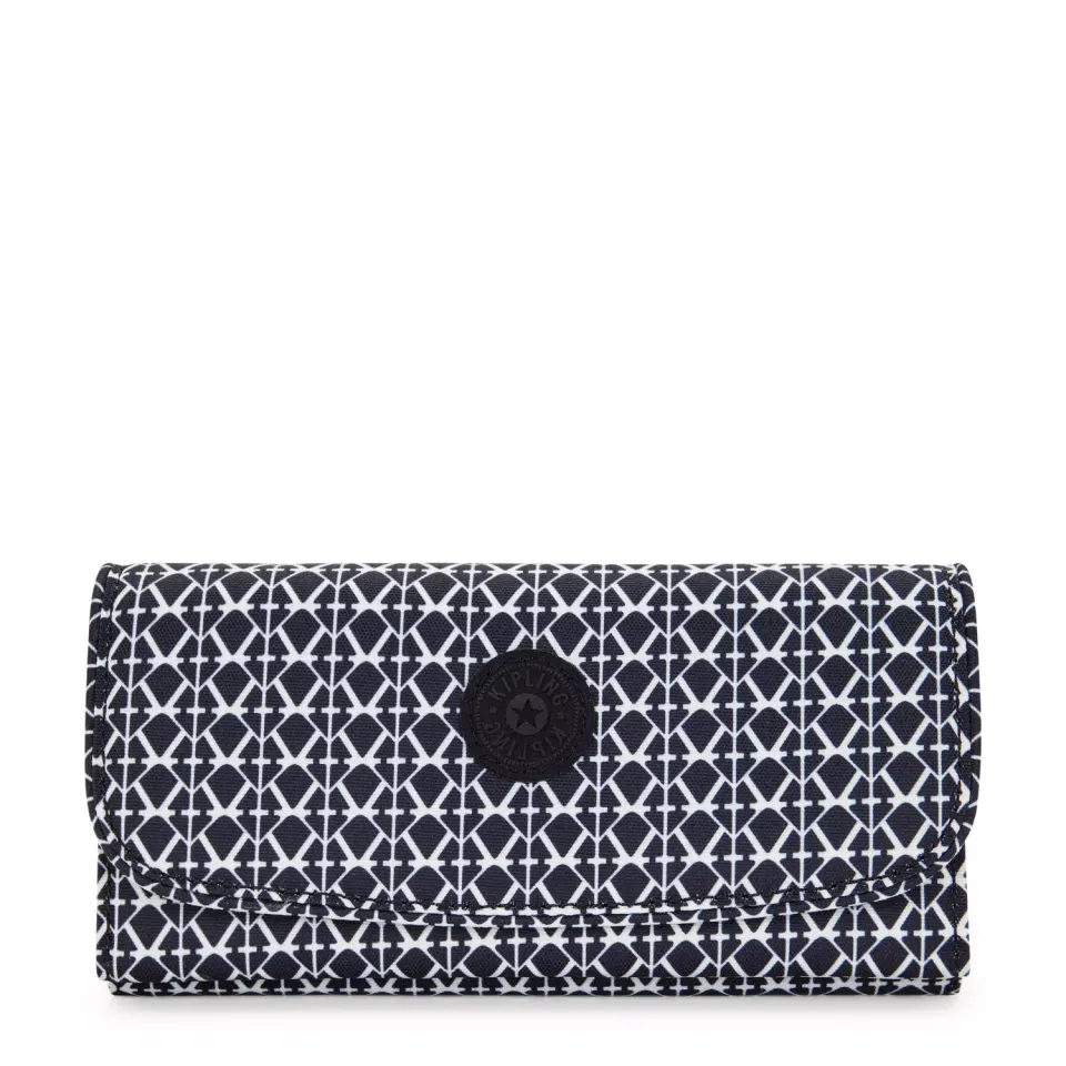 Kipling Money Land portemonnee Groot Signature Print RFID