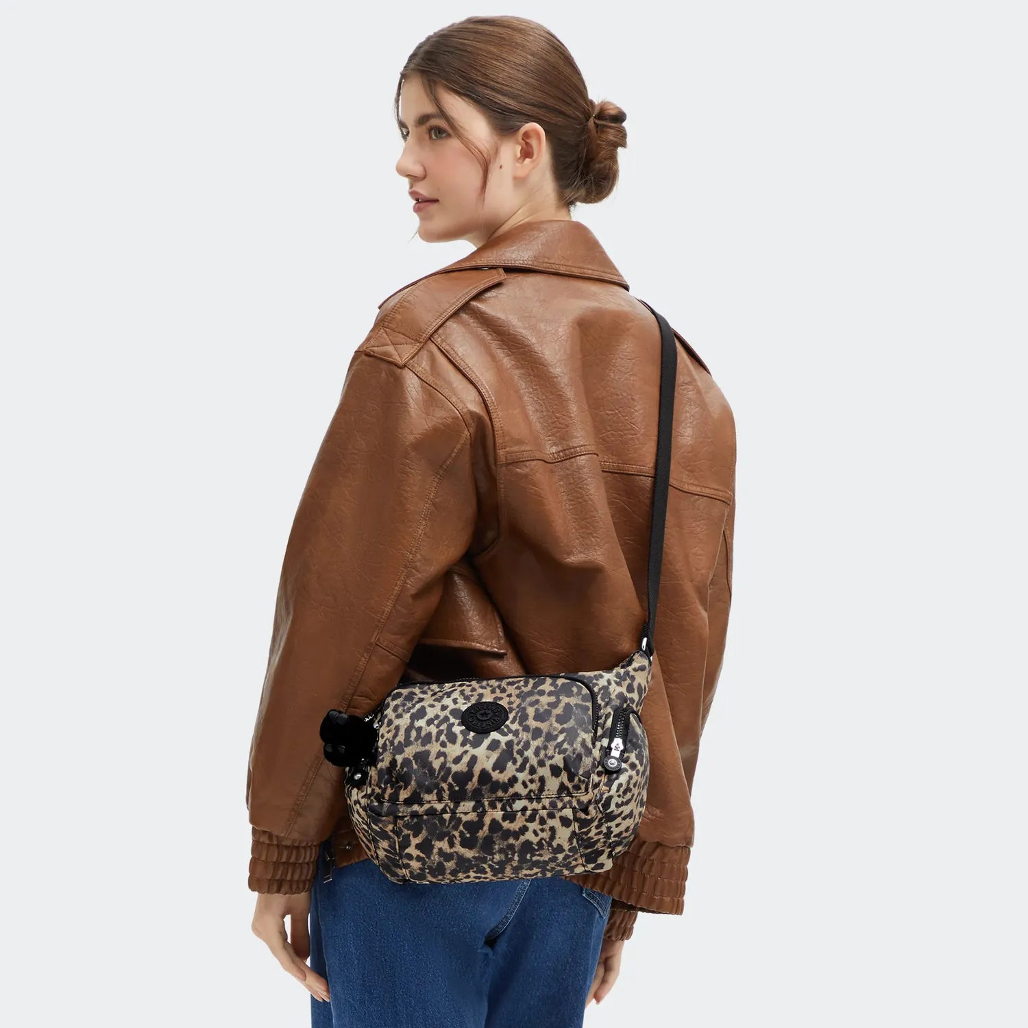Kipling Gabb S crossbodytas Medium Wild Leopard met ritsvakken