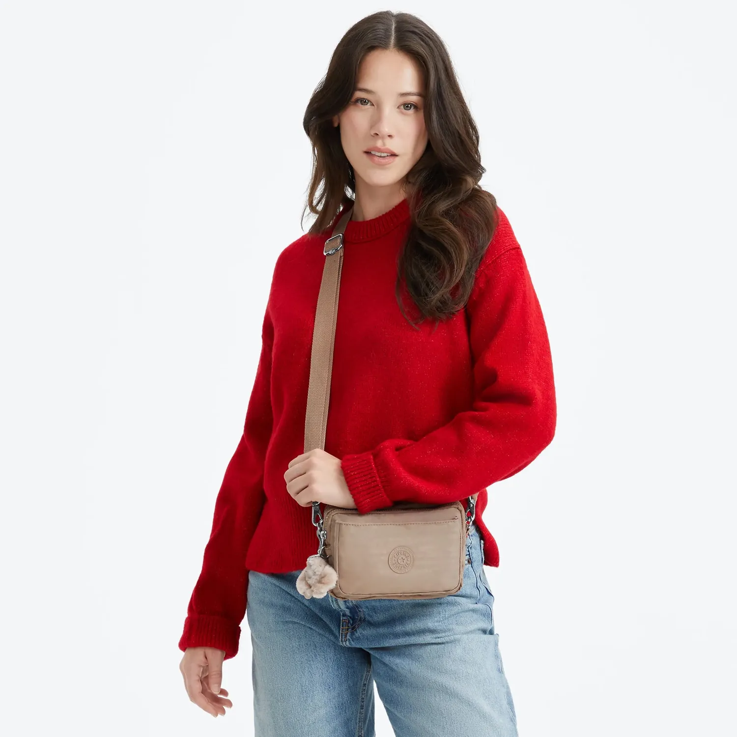 Kipling Abanu Multi crossbody tas Tan Beige klein verstelbaar