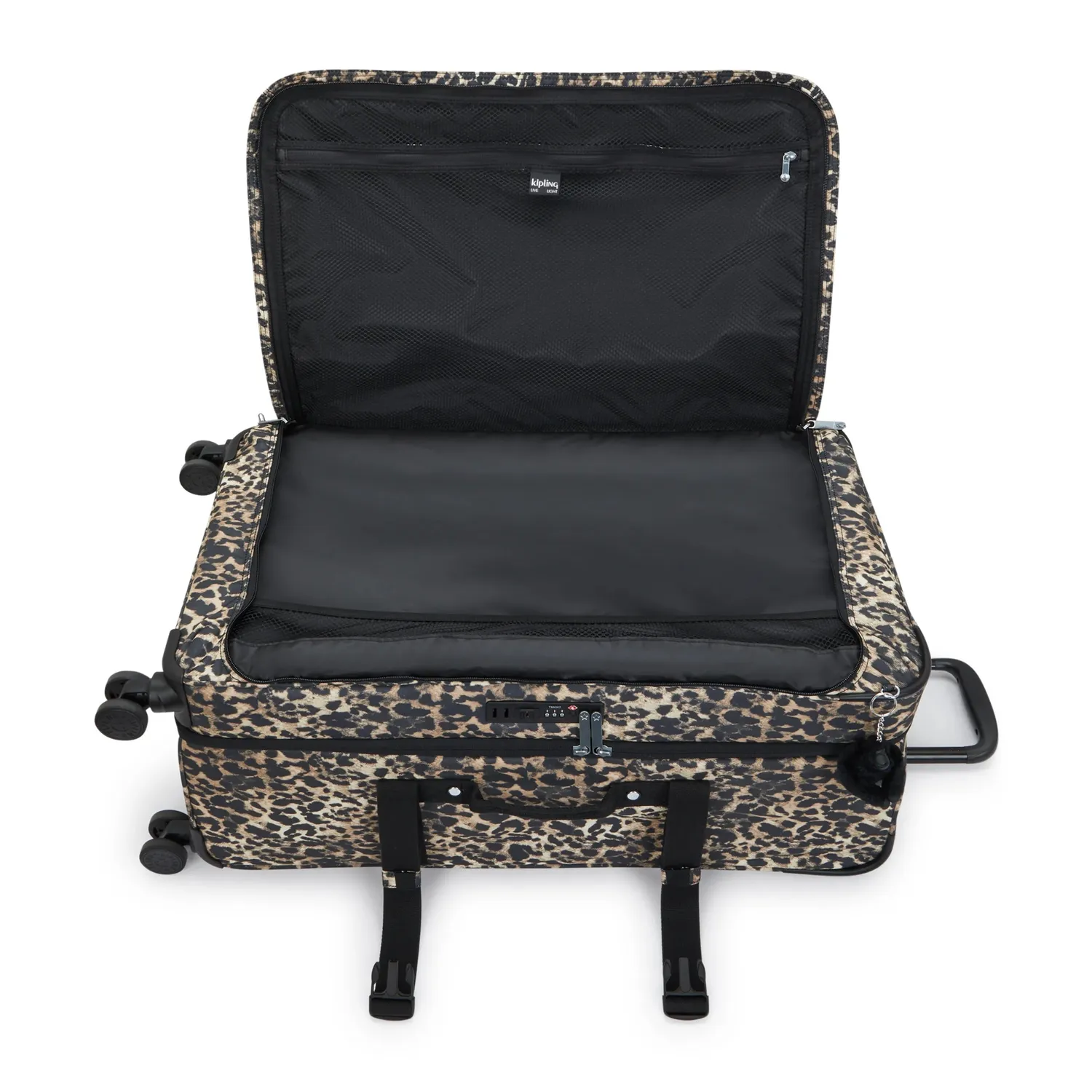 Kipling Spontaneous L koffer Wild Leopard groot TSA-slot