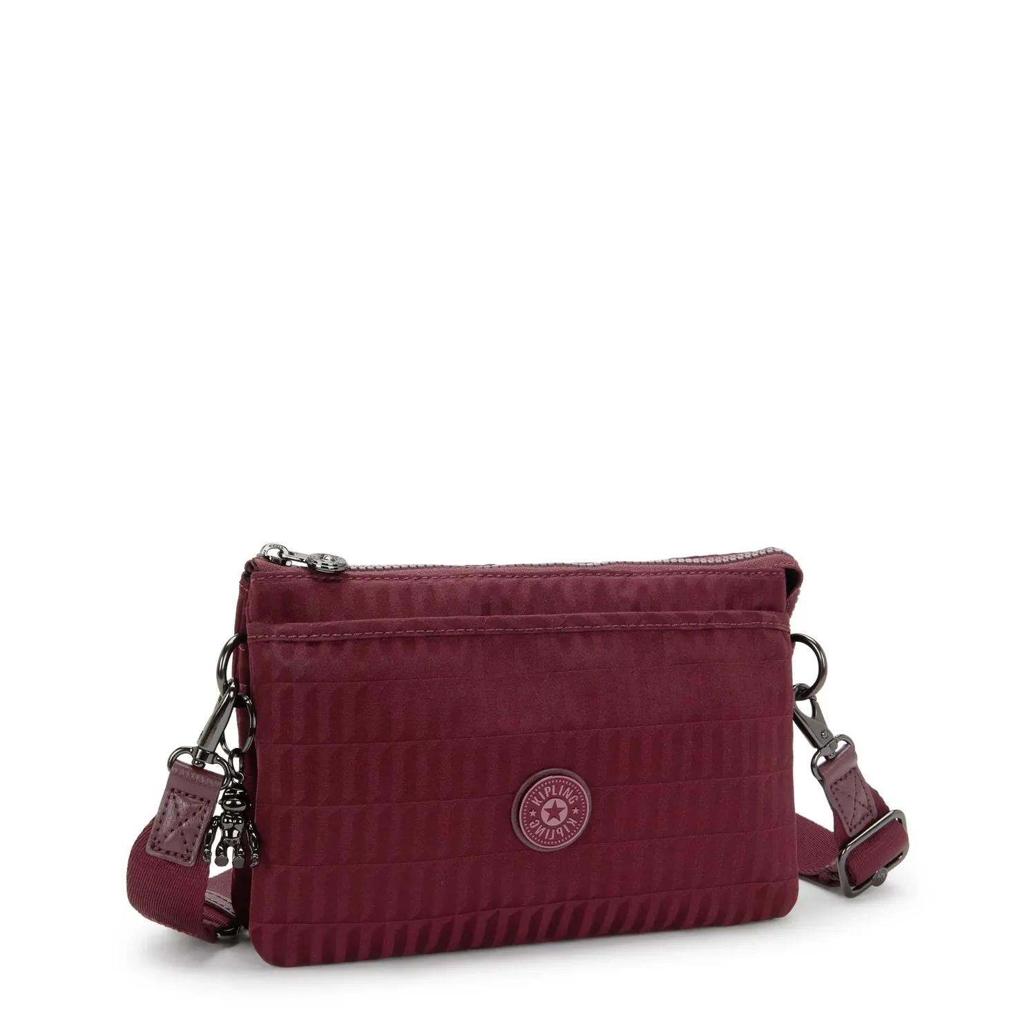 Kipling Riri crossbodytas Klein Maroon Tile Jacquard print