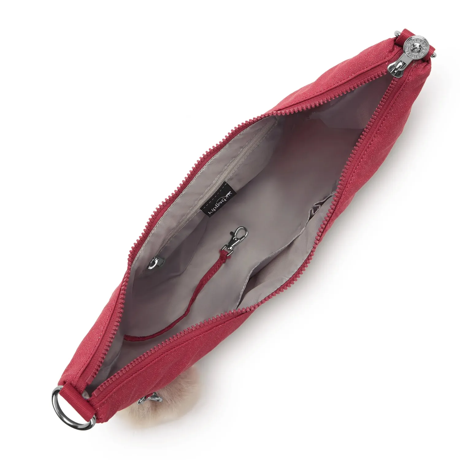 Kipling Clichy schoudertas Medium Royal Garnet Shimmer glans