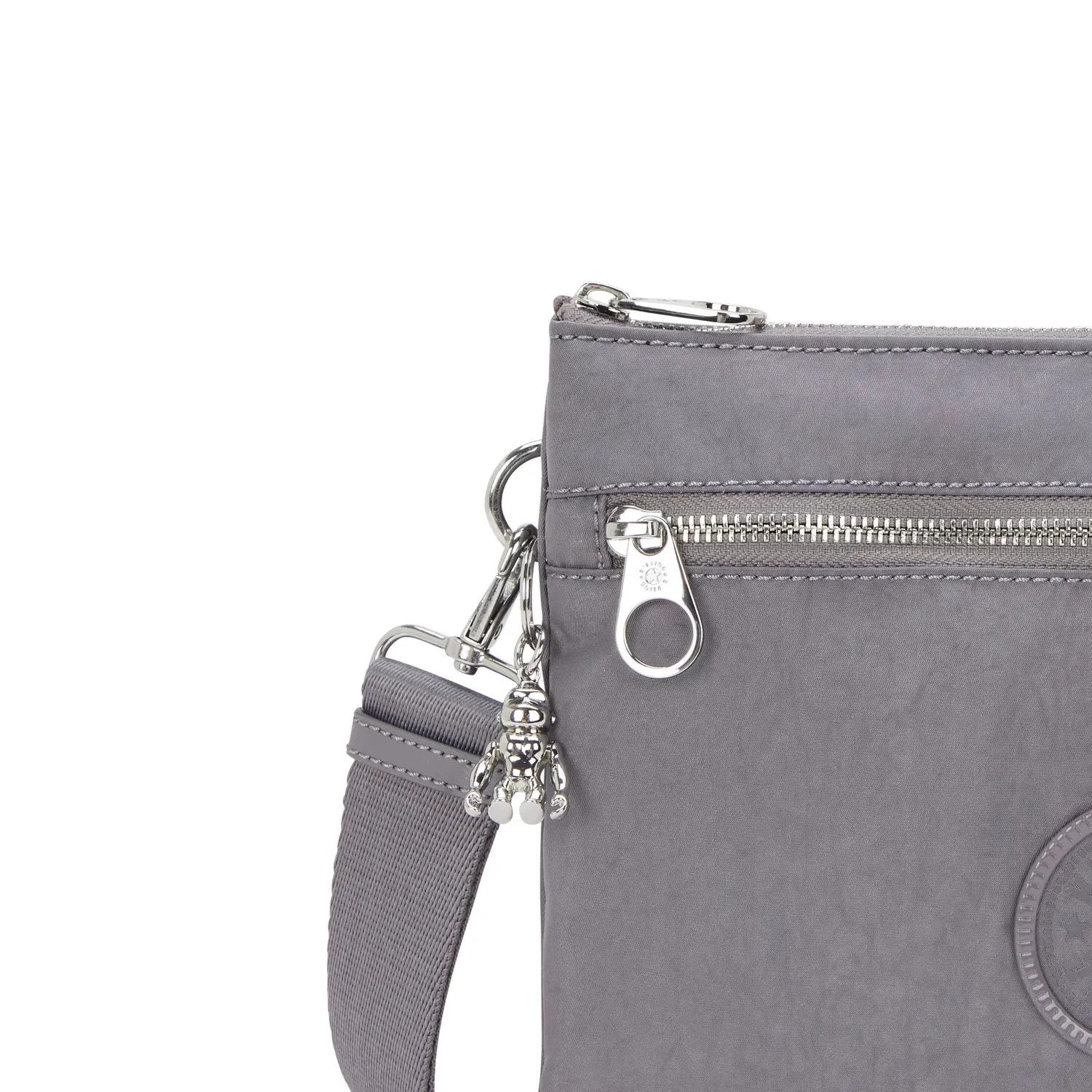 Kipling Riri L Zip schoudertas grey spice medium verstelbaar
