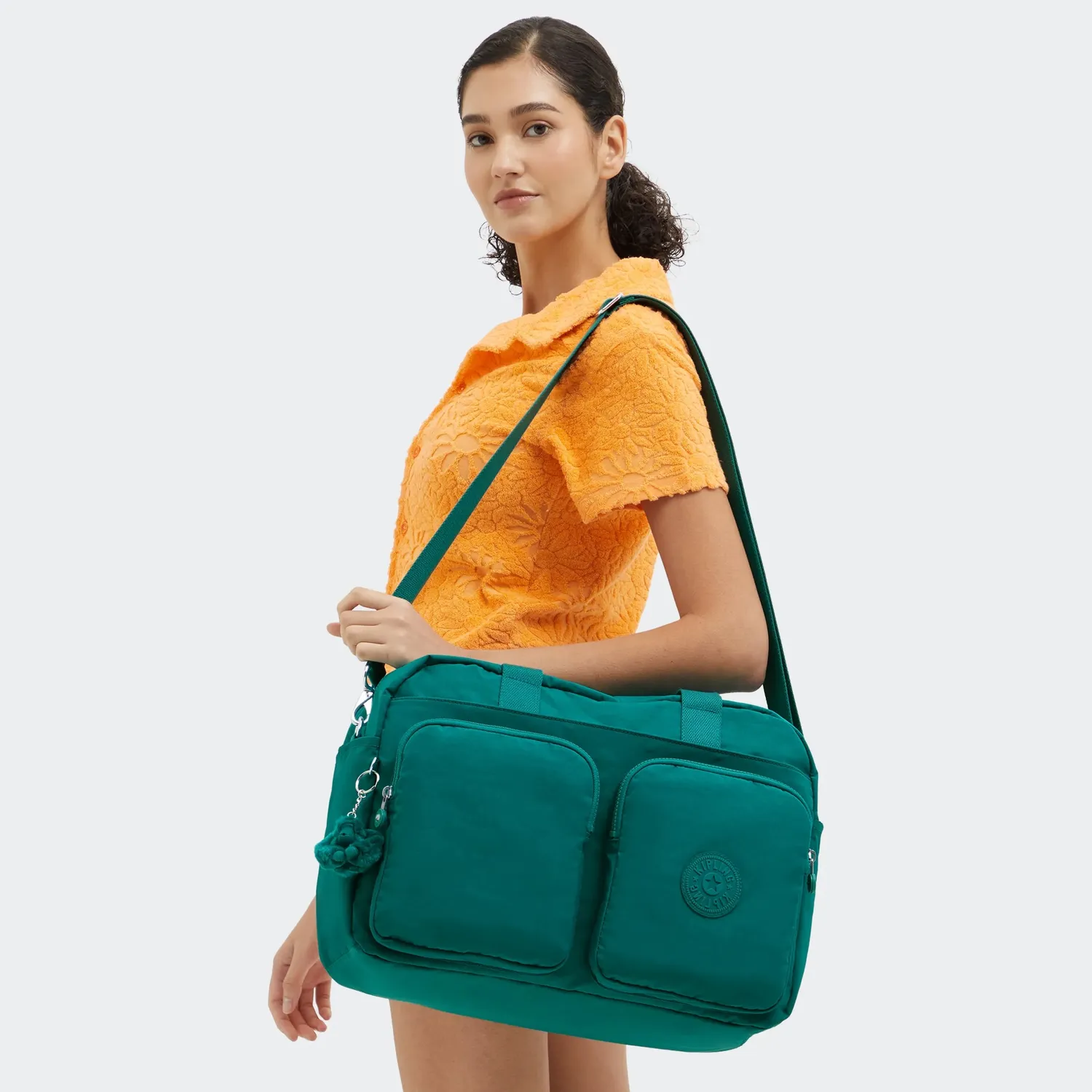 Kipling Defea XL weekendtas Medium Outspoken Green laptopvak