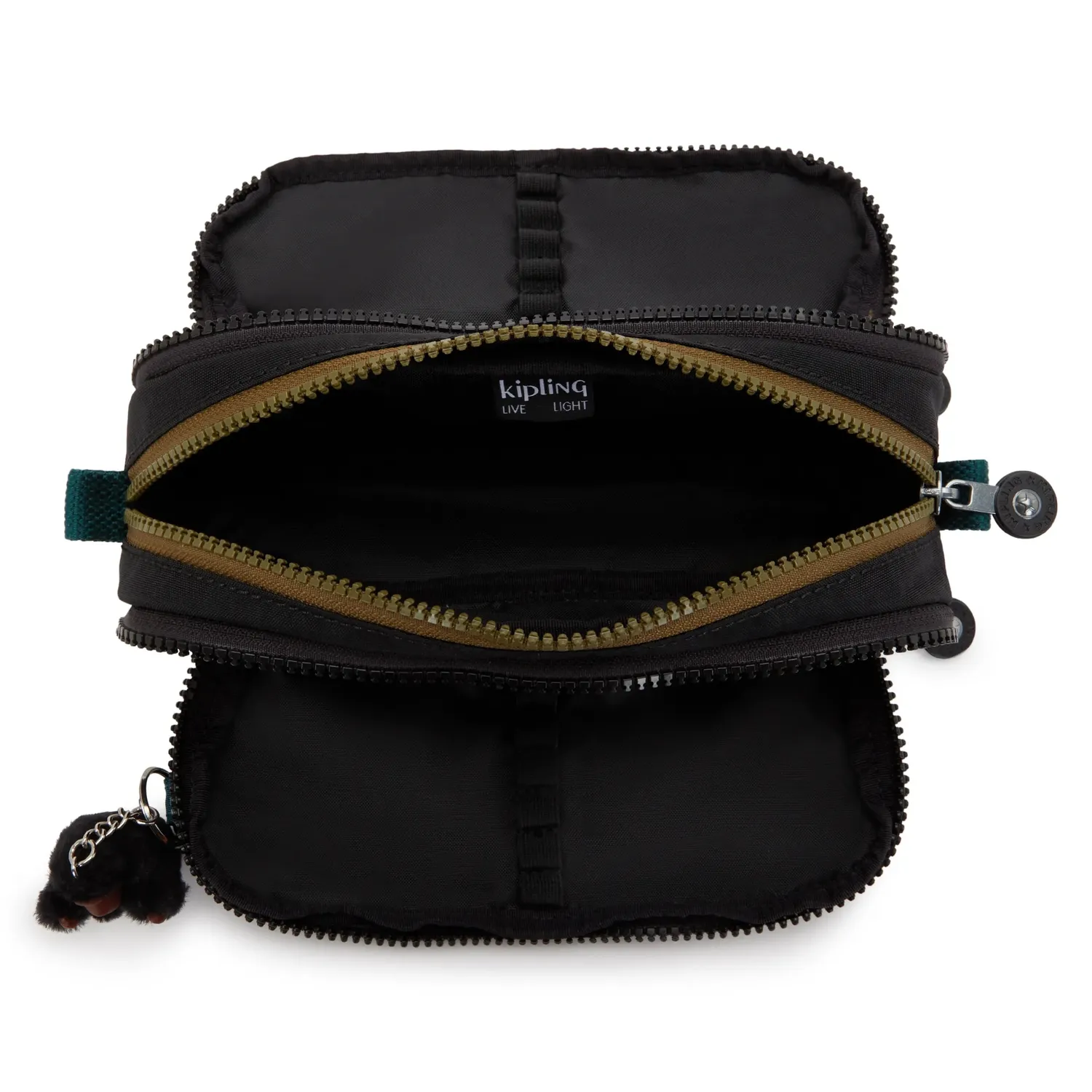 Kipling Gitroy pennenzak groot Black Khaki Block jongens