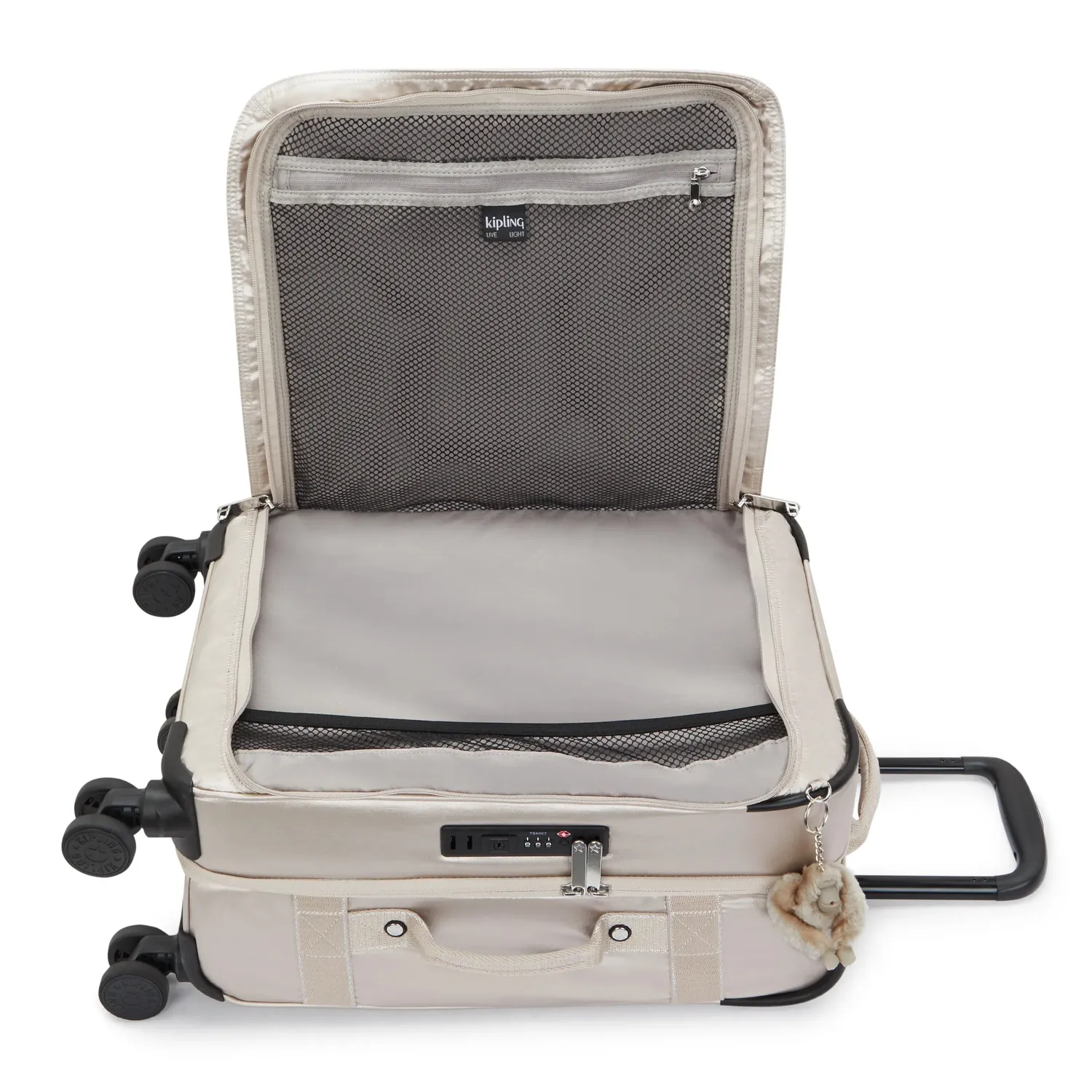 Kipling Spontaneous S koffer Klein Metallic Glow glans