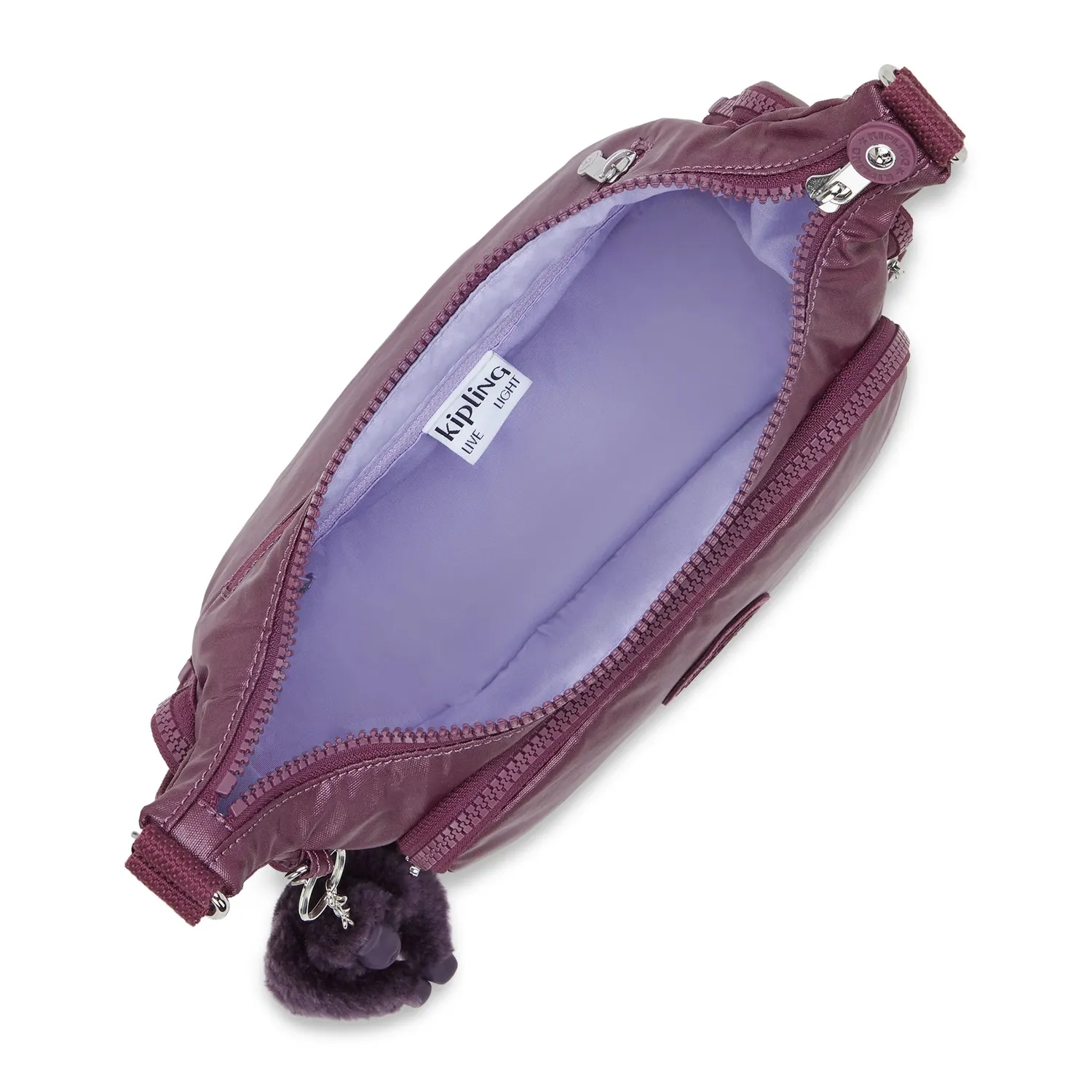 Kipling Gabbette S crossbody Grape Wine Metallic Klein